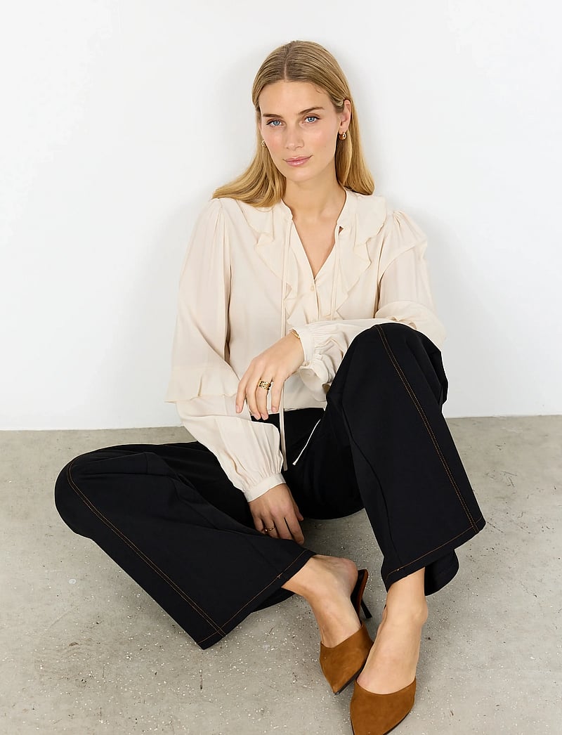 Soyaconcept - SC-BARBEL - langærmede bluser - 1620 cream - 0