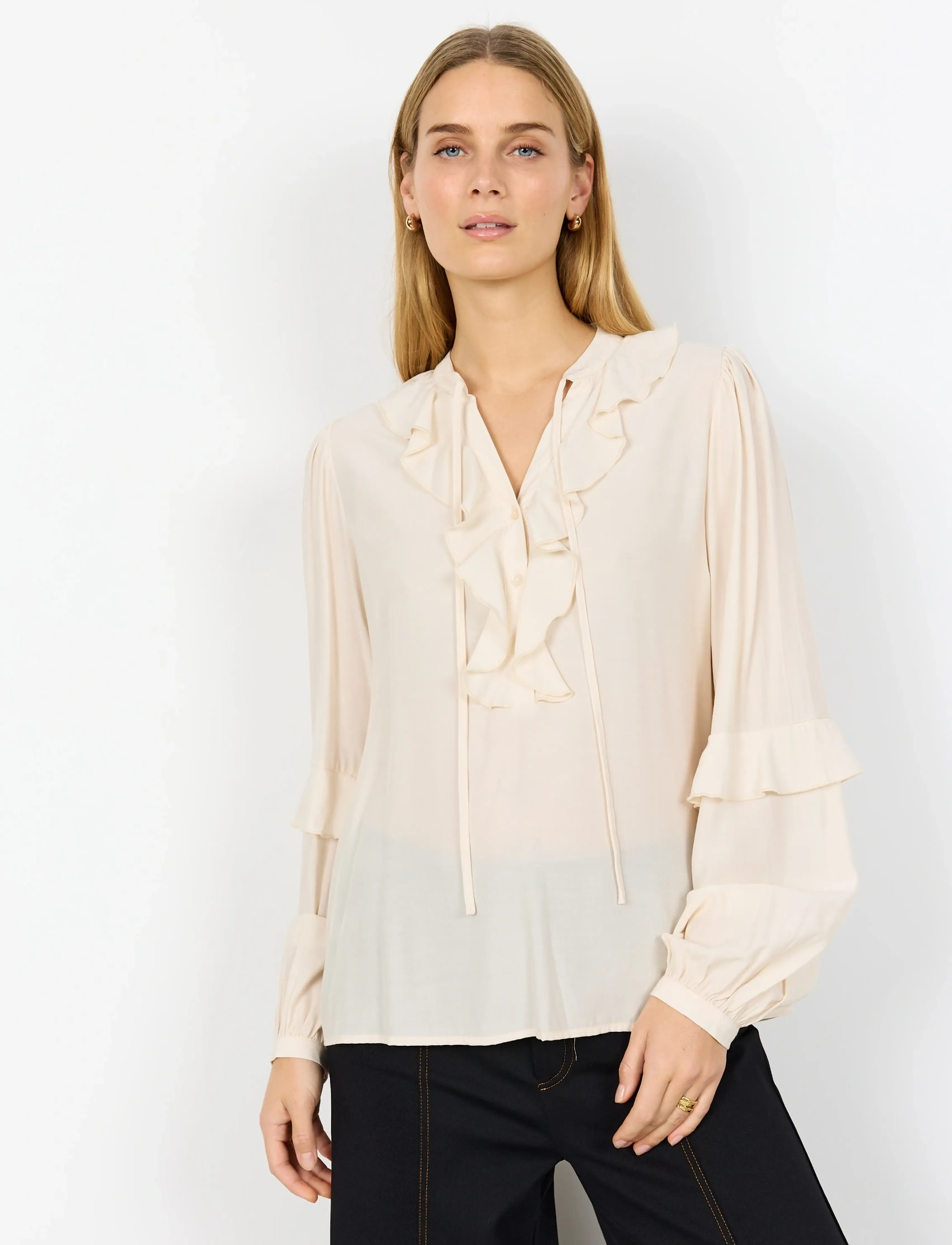 Soyaconcept - SC-BARBEL - langärmlige blusen - 1620 cream - 3