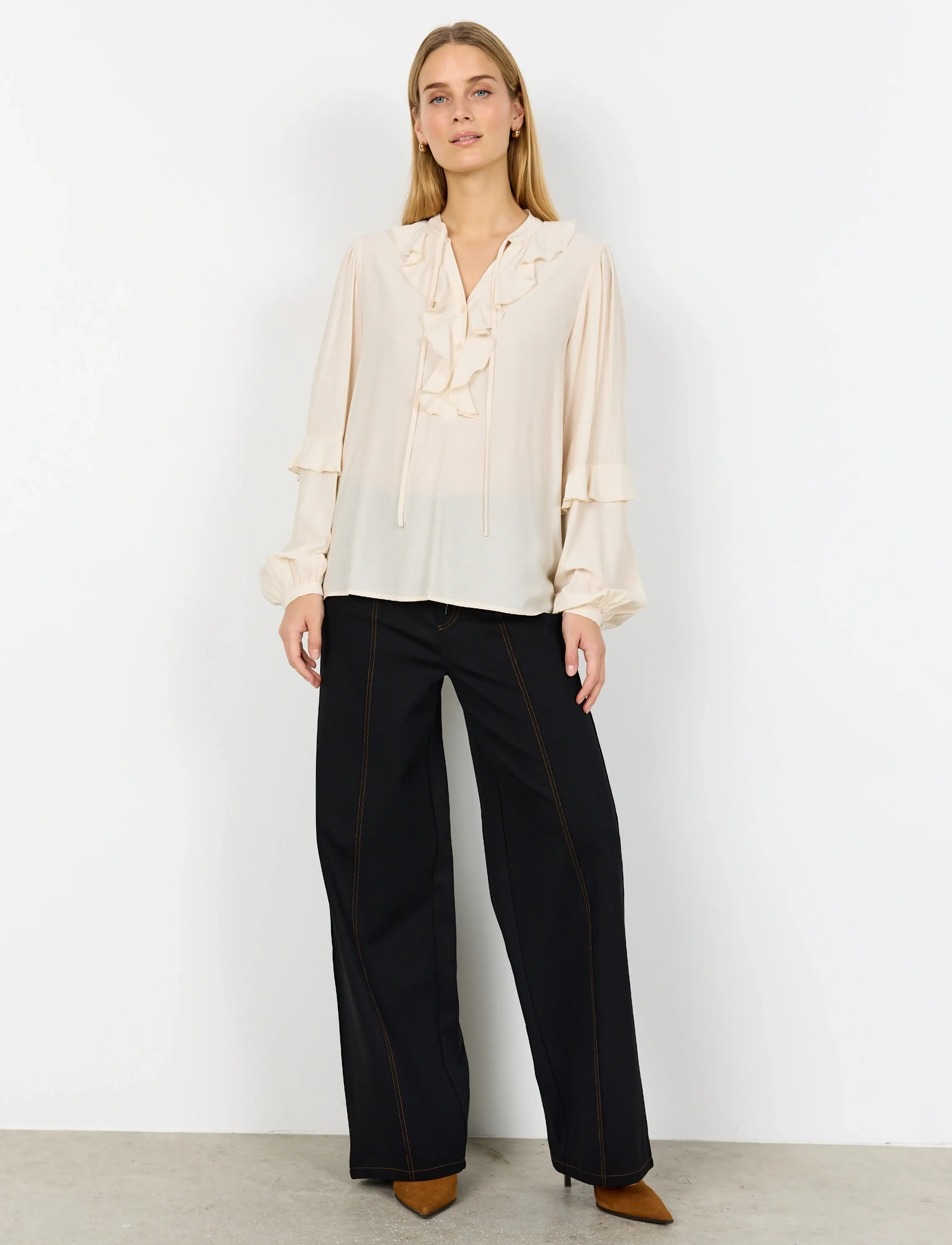 Soyaconcept - SC-BARBEL - langärmlige blusen - 1620 cream - 4