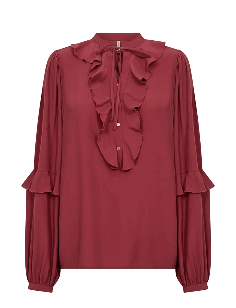 Soyaconcept - SC-BARBEL - langærmede bluser - 4470 dk. red - 1