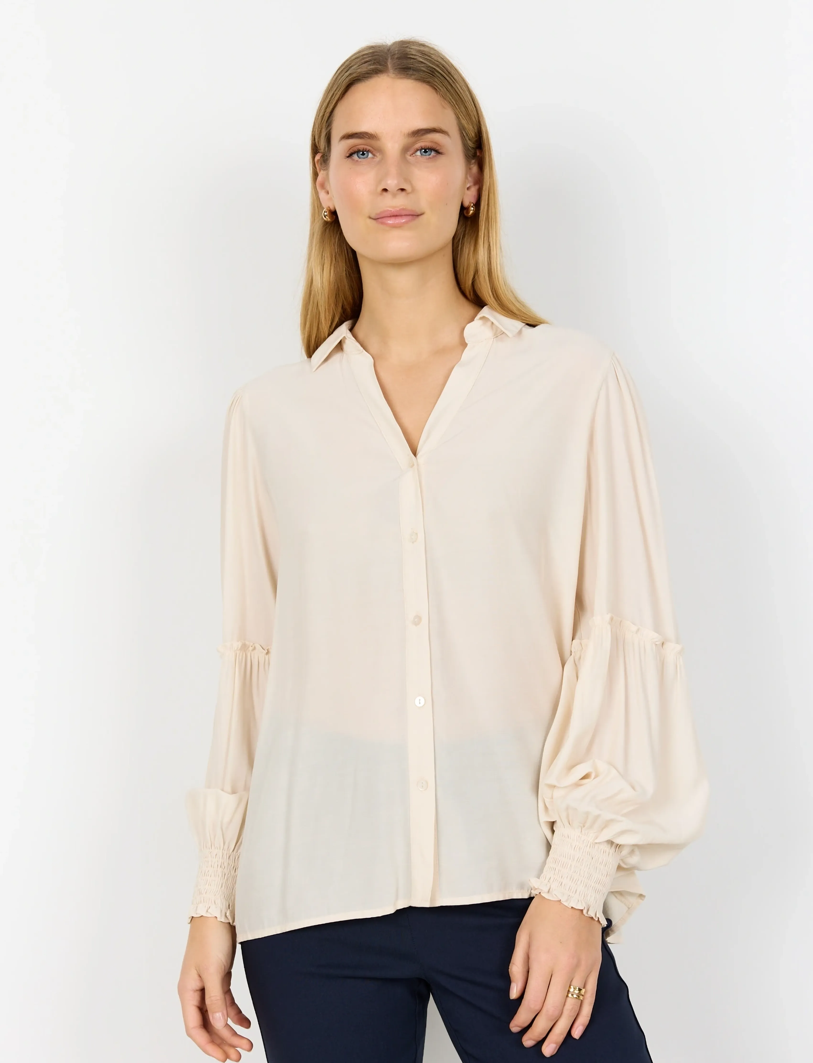 Soyaconcept Sc-Barbel, S, Cream, Skjorter > Langærmede, Dame