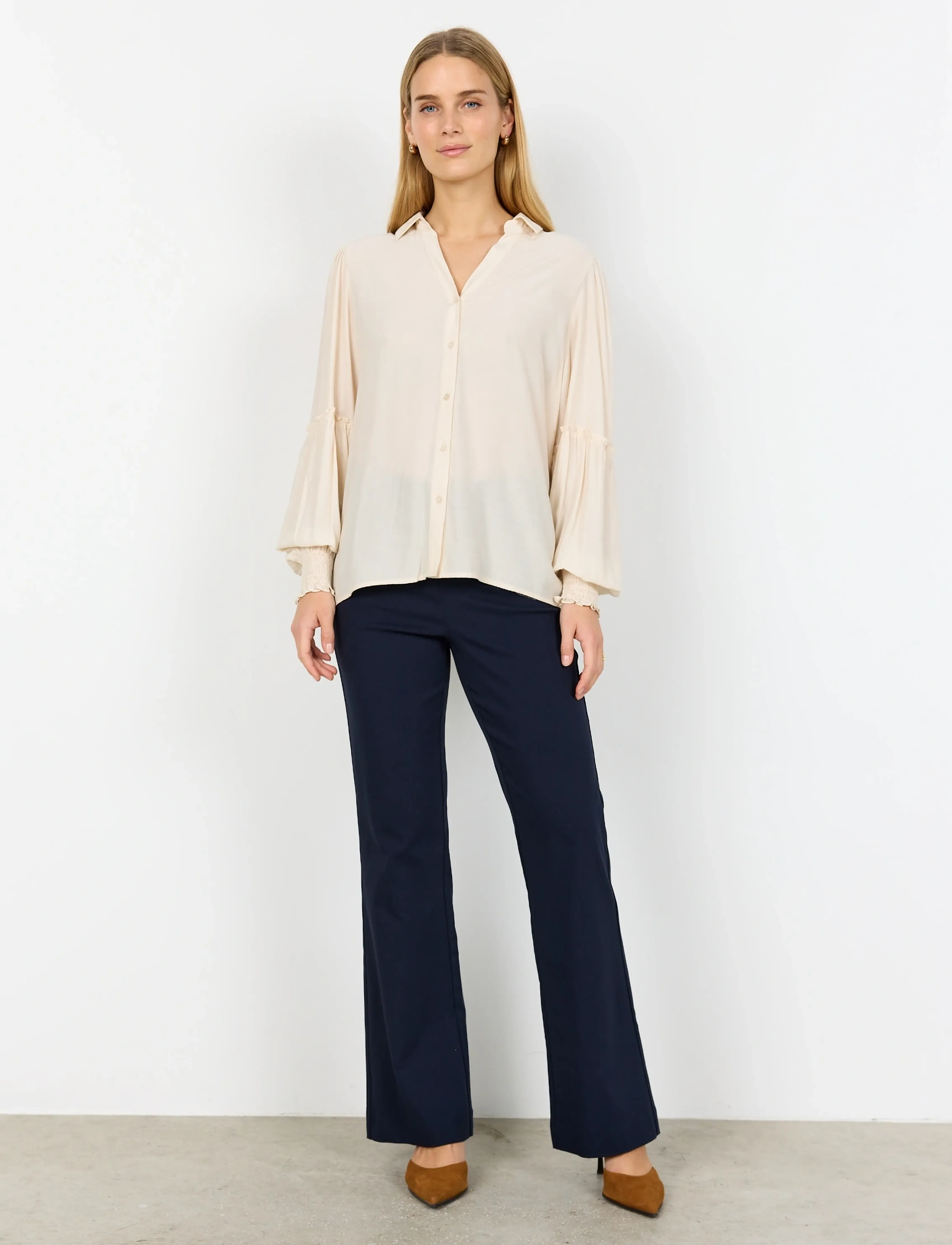 Soyaconcept - SC-BARBEL - långärmade skjortor - 1620 cream - 3