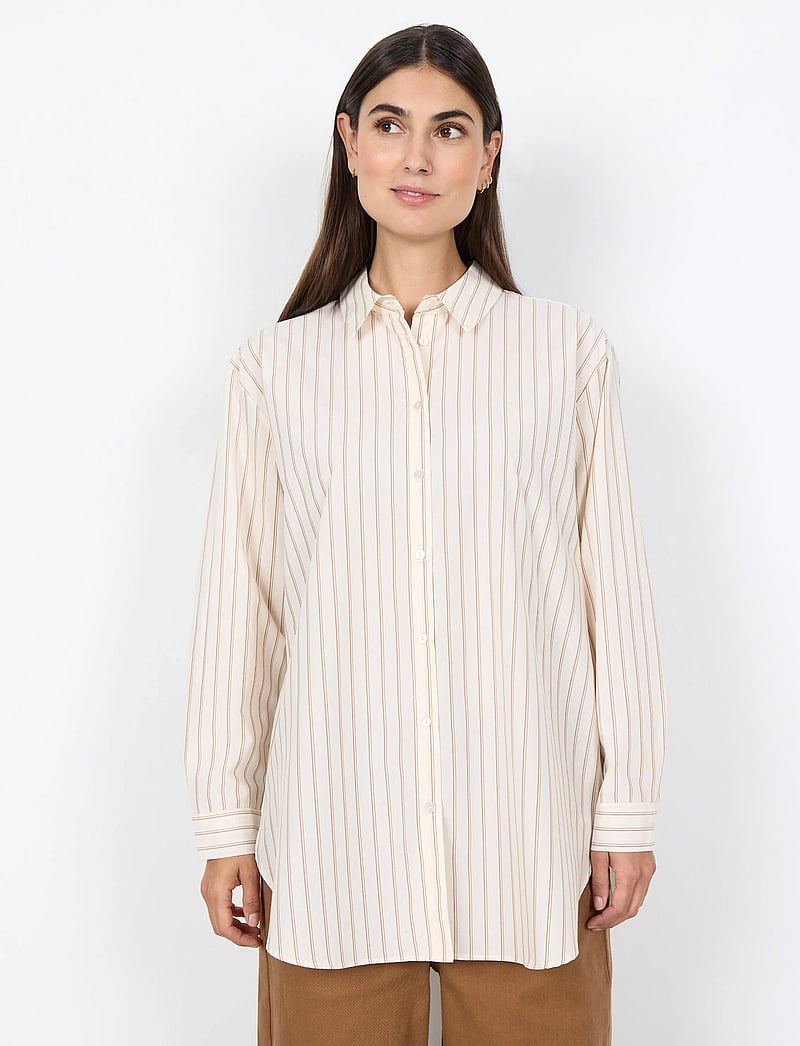 Soyaconcept - SC-BARDOT - langärmlige hemden - 1620 cream combi - 0