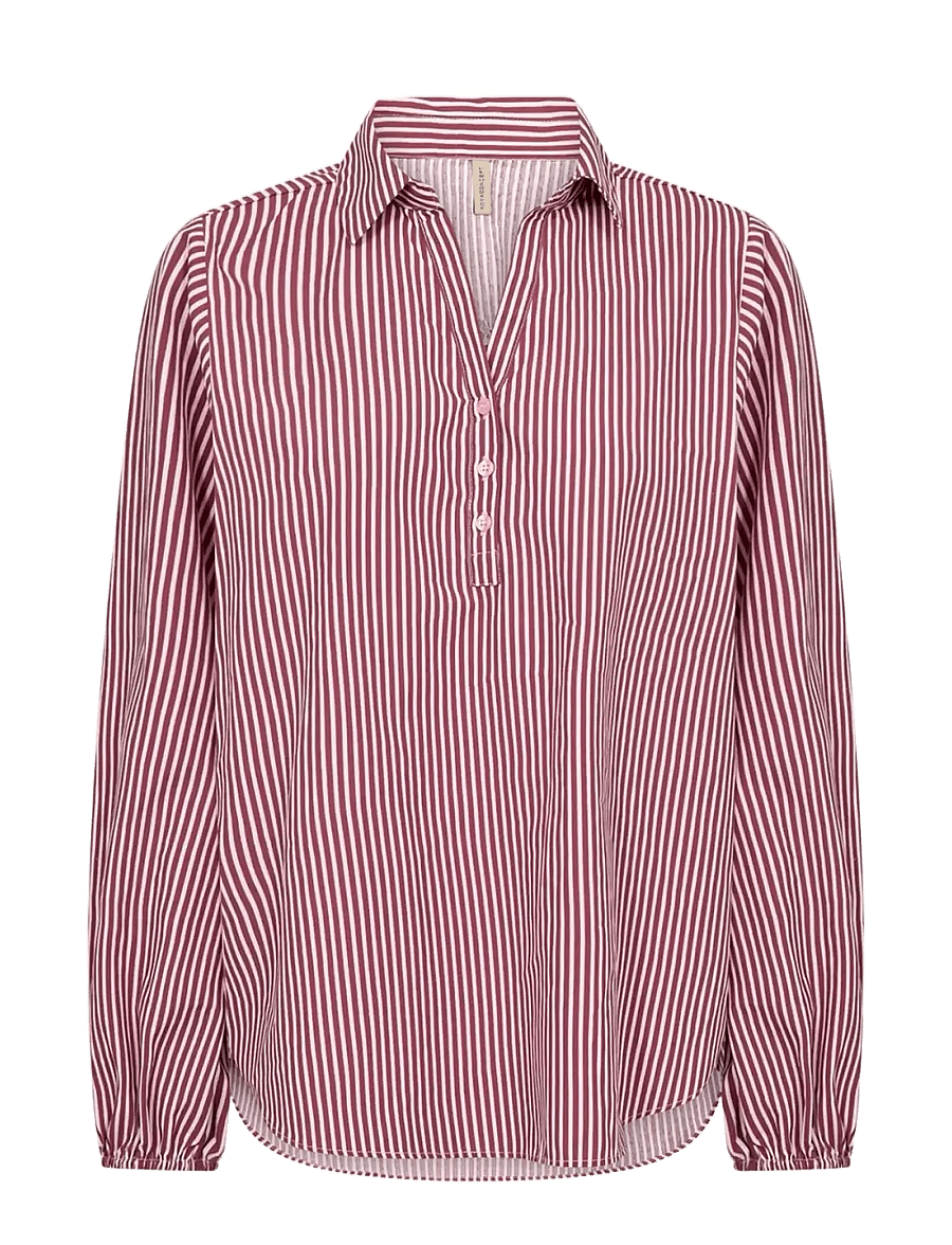 Soyaconcept - SC-BELINDA - pikkade varrukatega särgid - 4470c dk. red combi - 1