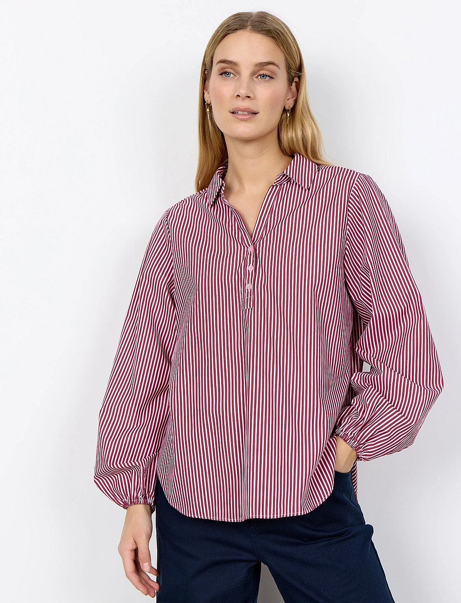 Soyaconcept - SC-BELINDA - pikkade varrukatega särgid - 4470c dk. red combi - 0