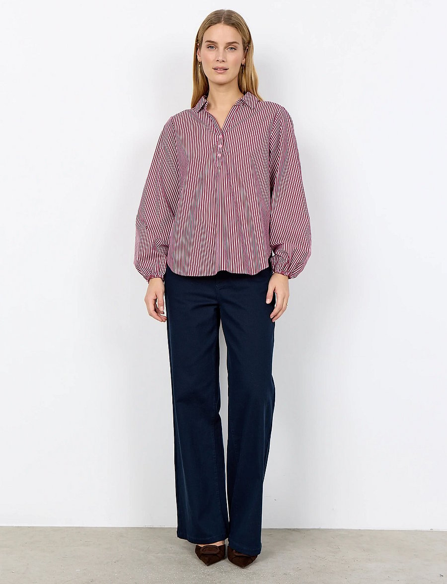 Soyaconcept - SC-BELINDA - pikkade varrukatega särgid - 4470c dk. red combi - 3