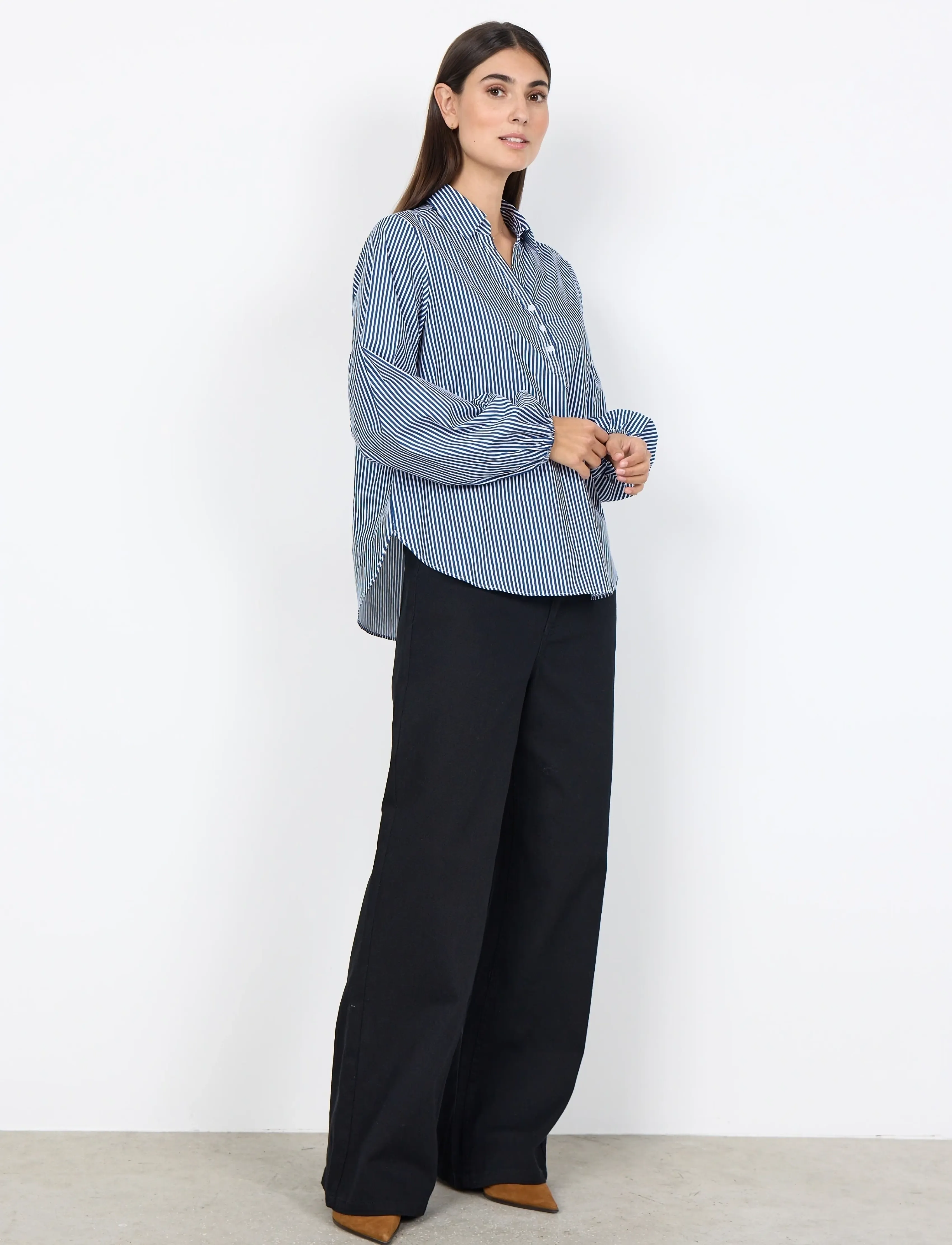 Soyaconcept - SC-BELINDA - pikkade varrukatega pluusid - 6910 navy combi - 3