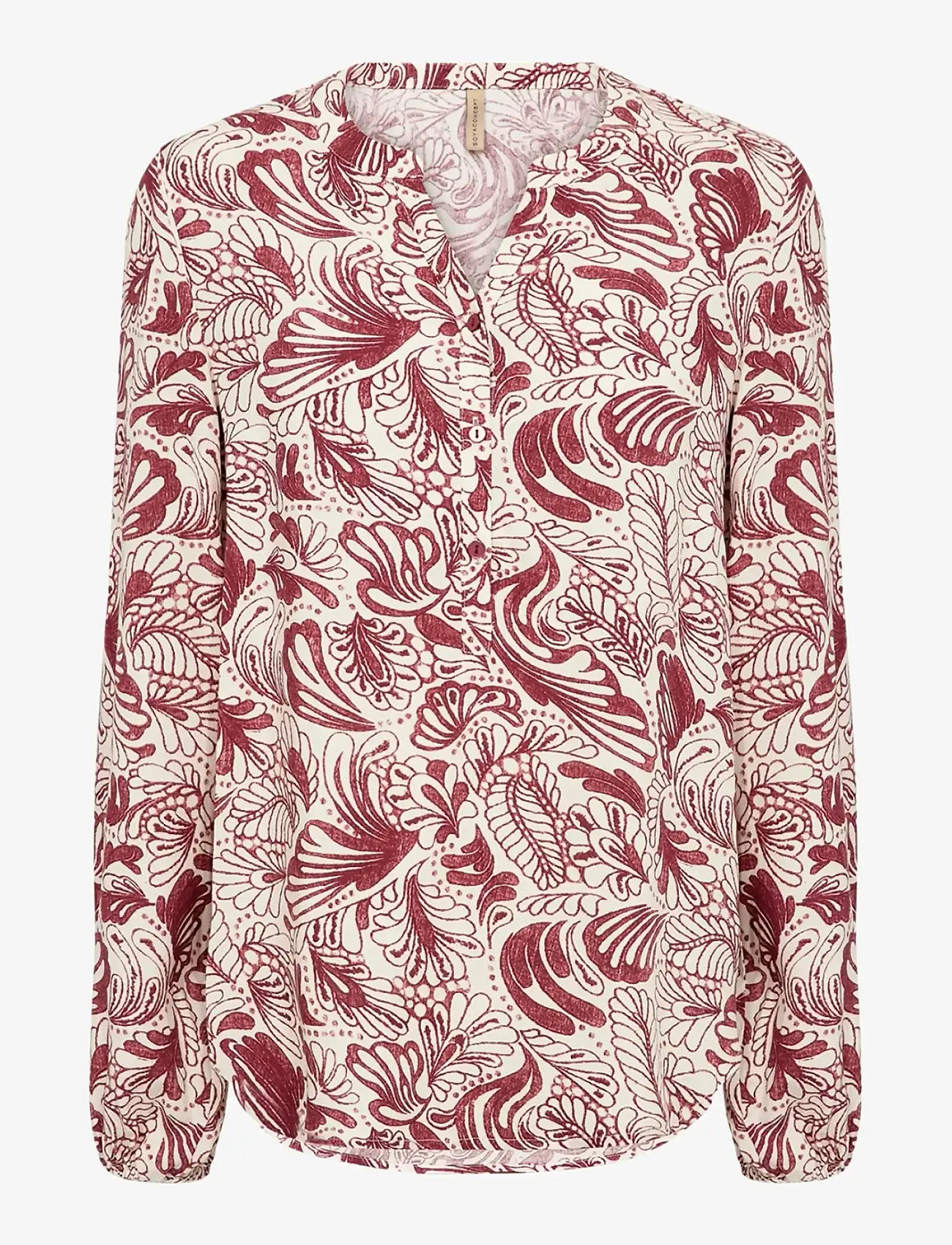 Soyaconcept - SC-BAYAN - langerma blússur - 4470c dk. red combi - 1