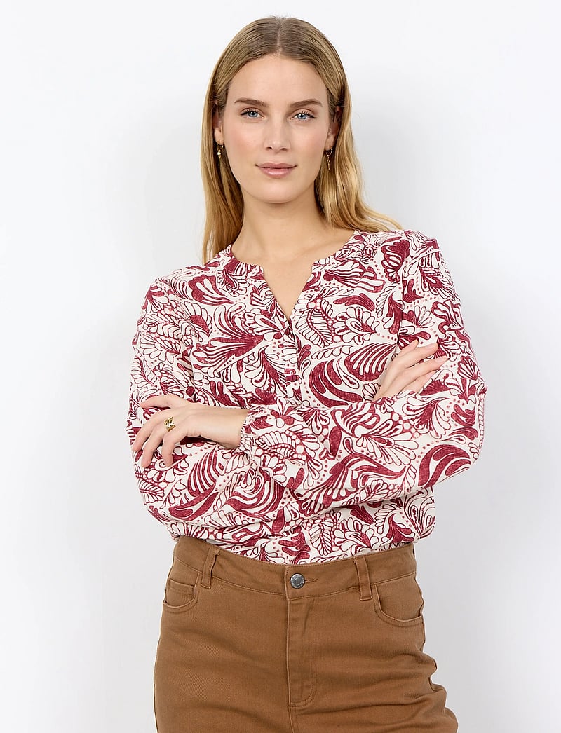 Soyaconcept - SC-BAYAN - langärmlige blusen - 4470c dk. red combi - 0