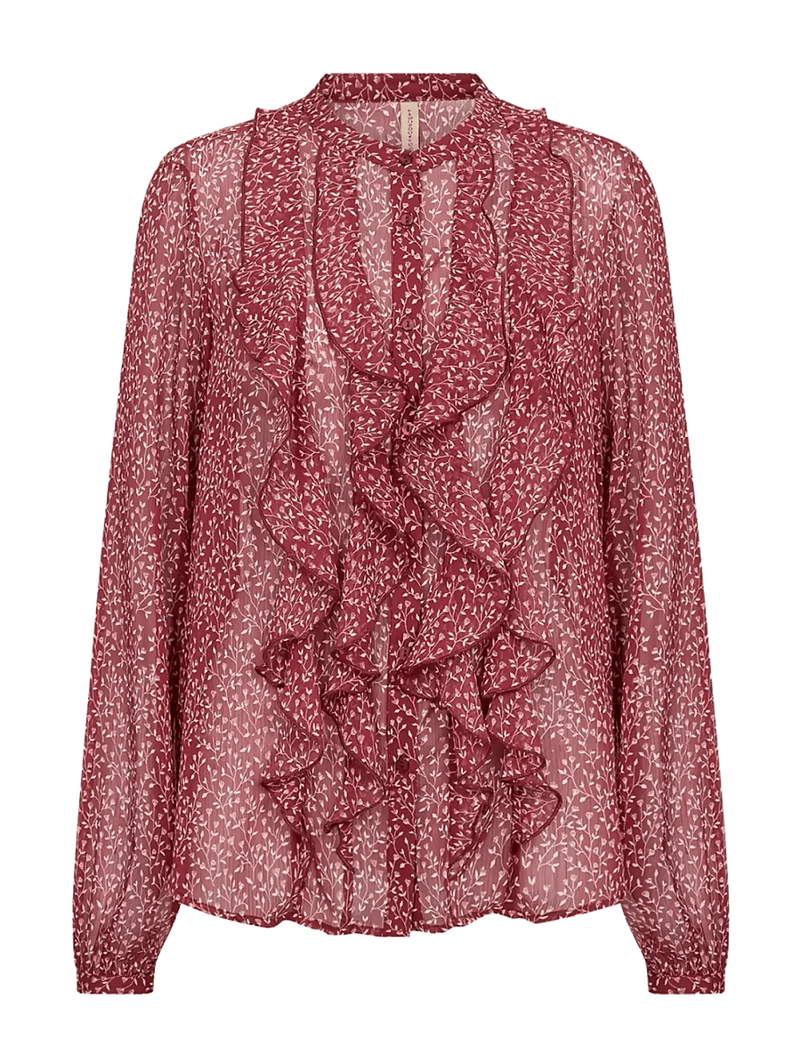 Soyaconcept - SC-BEBBIE - langærmede skjorter - 4470c dk. red combi - 1