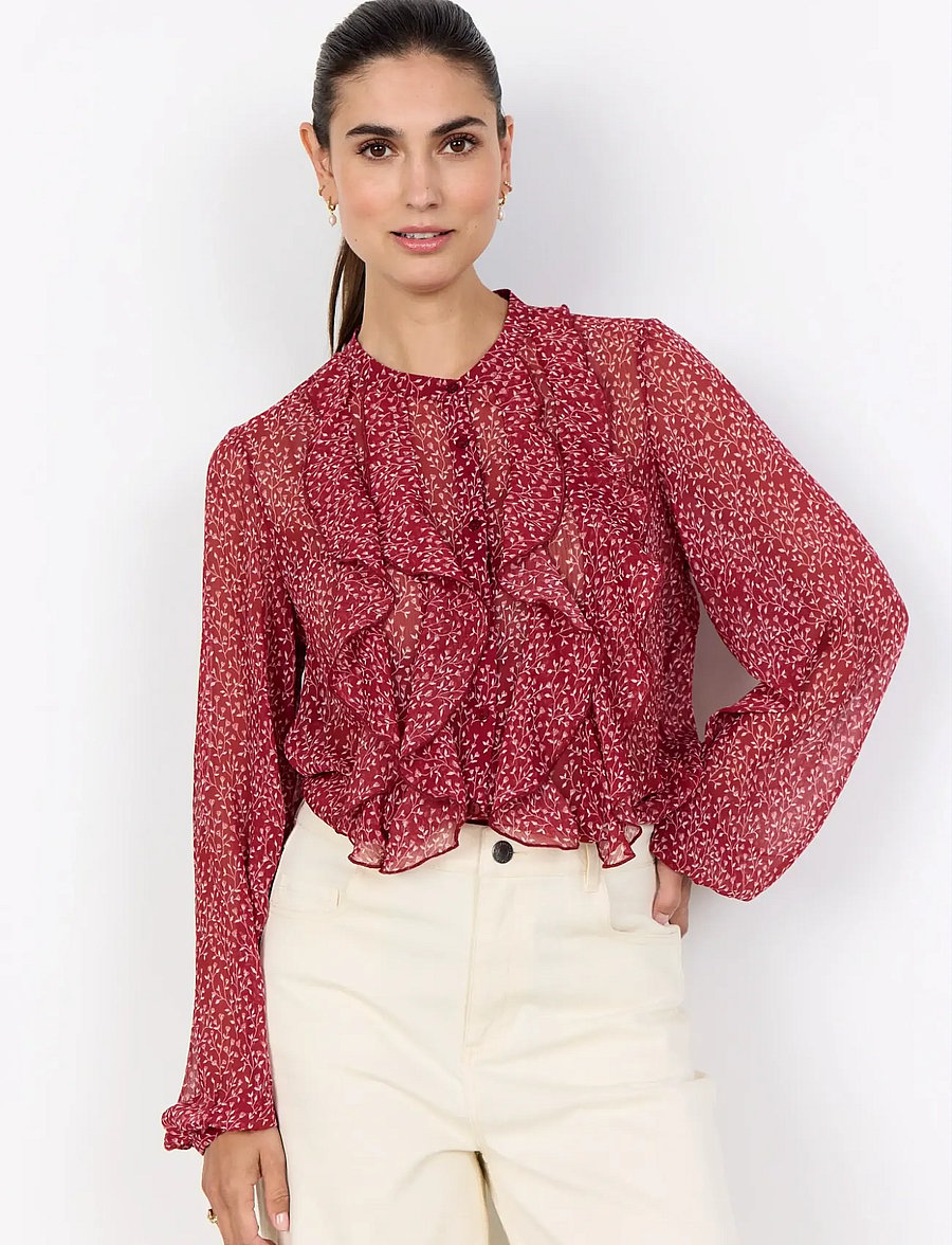 Soyaconcept - SC-BEBBIE - langærmede skjorter - 4470c dk. red combi - 4