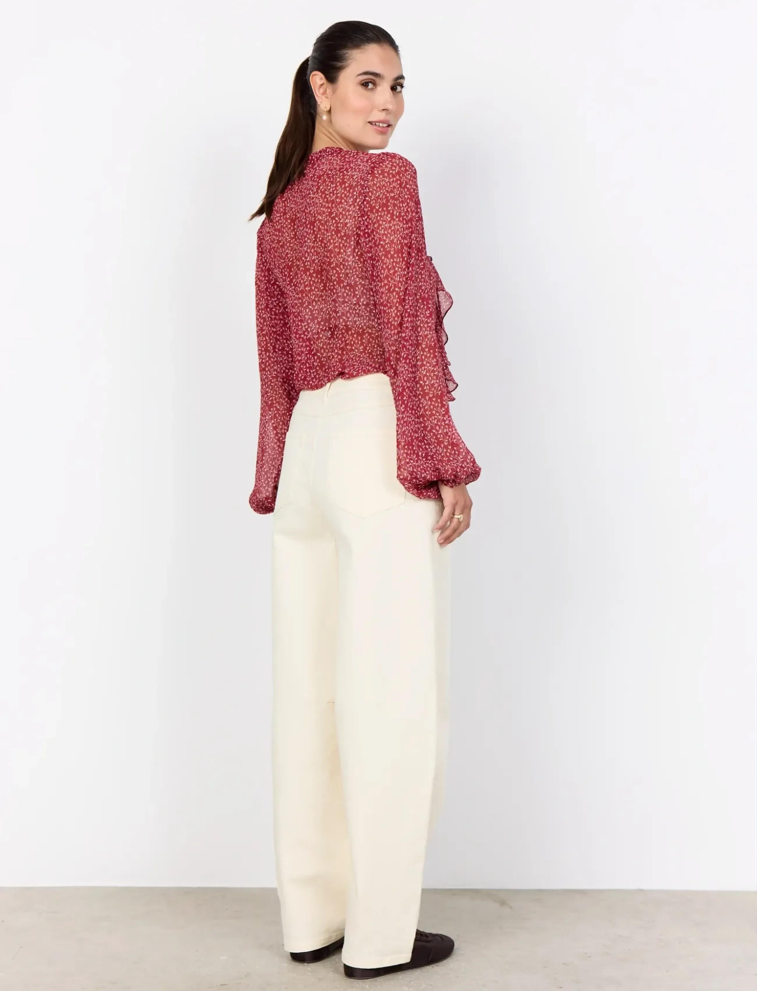 Soyaconcept - SC-BEBBIE - blūzes ar garām piedurknēm - 4470c dk. red combi - 5