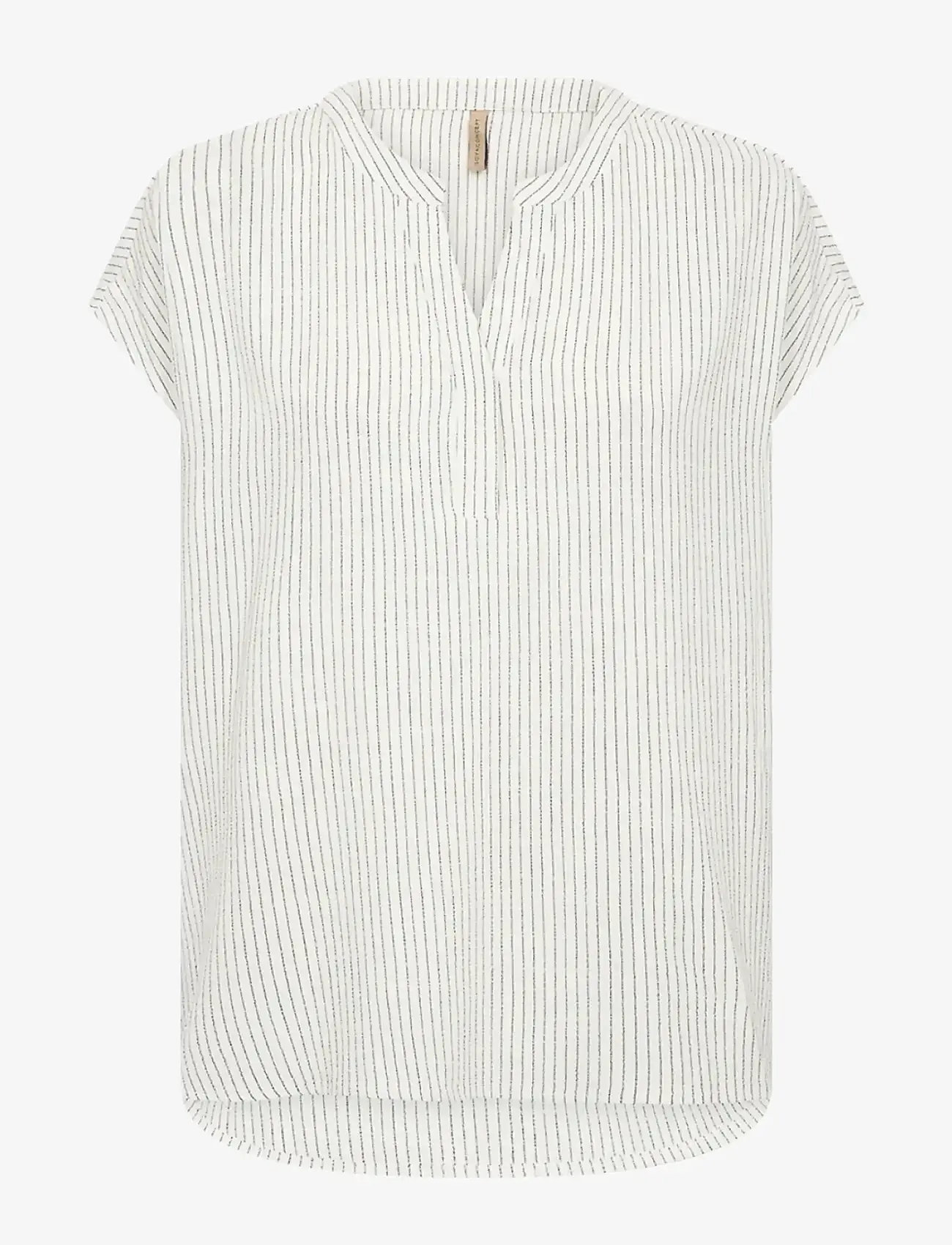 Soyaconcept - SC-CANNIE - kortærmede bluser - 1100 offwhite combi - 1
