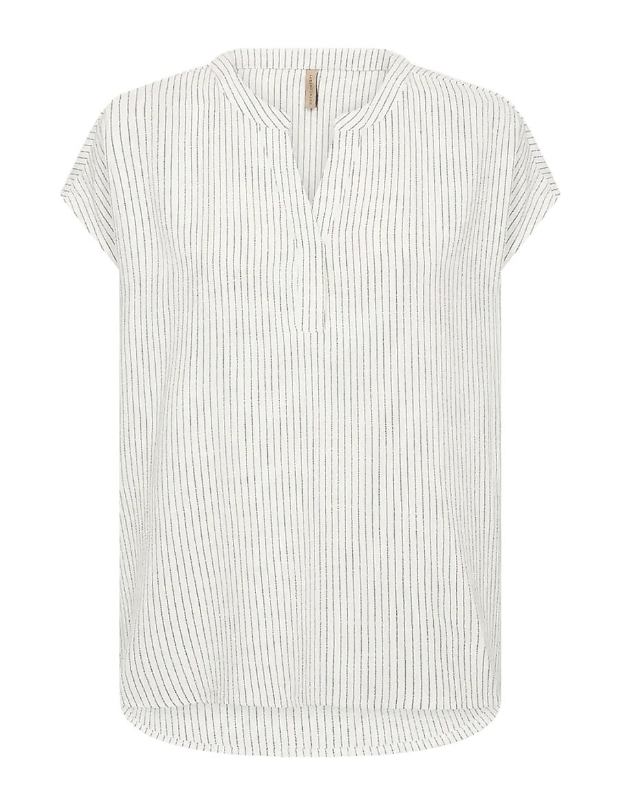 Soyaconcept - SC-CANNIE - kurzärmelige blusen - 1100 offwhite combi - 1