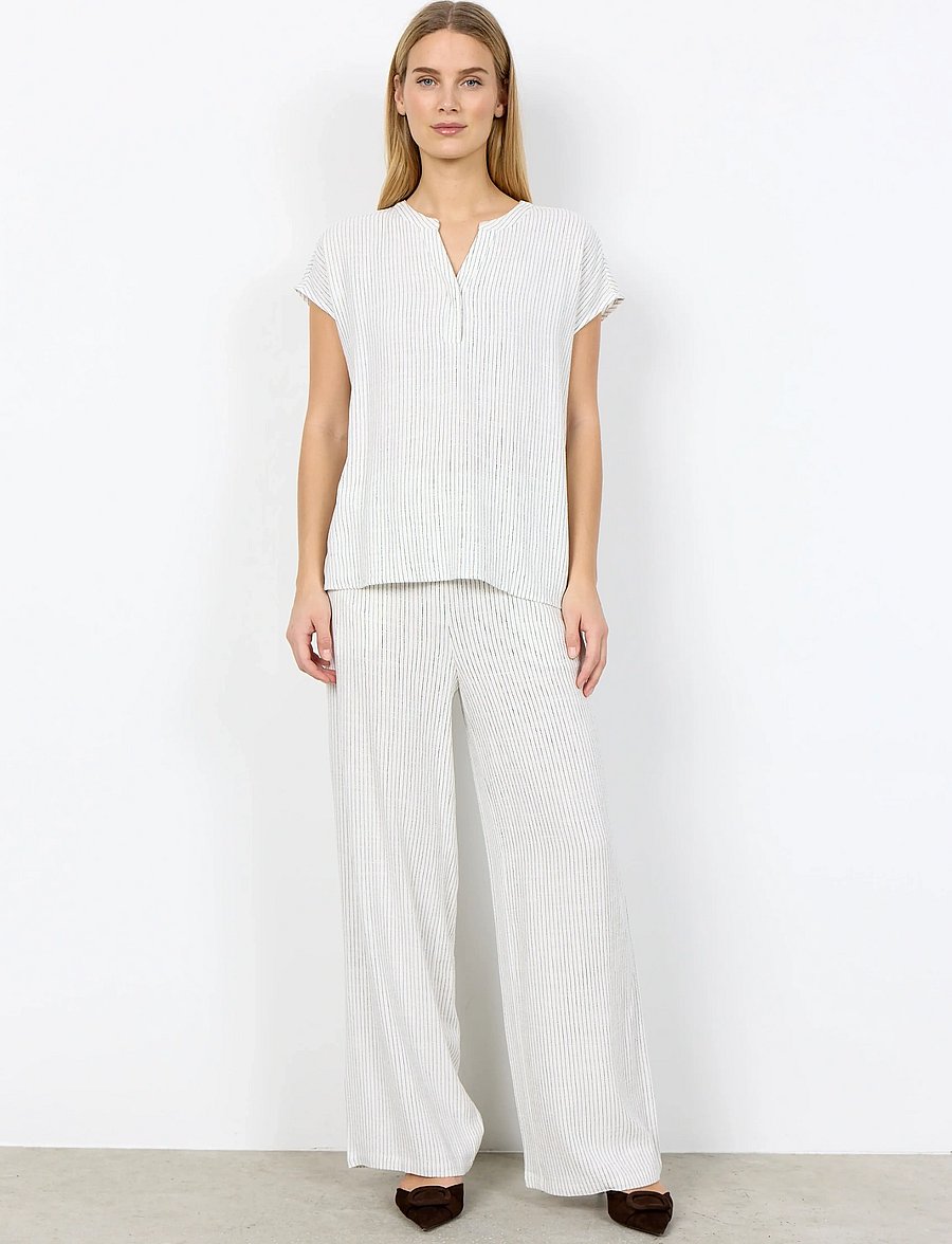 Soyaconcept - SC-CANNIE - kurzärmelige blusen - 1100 offwhite combi - 3