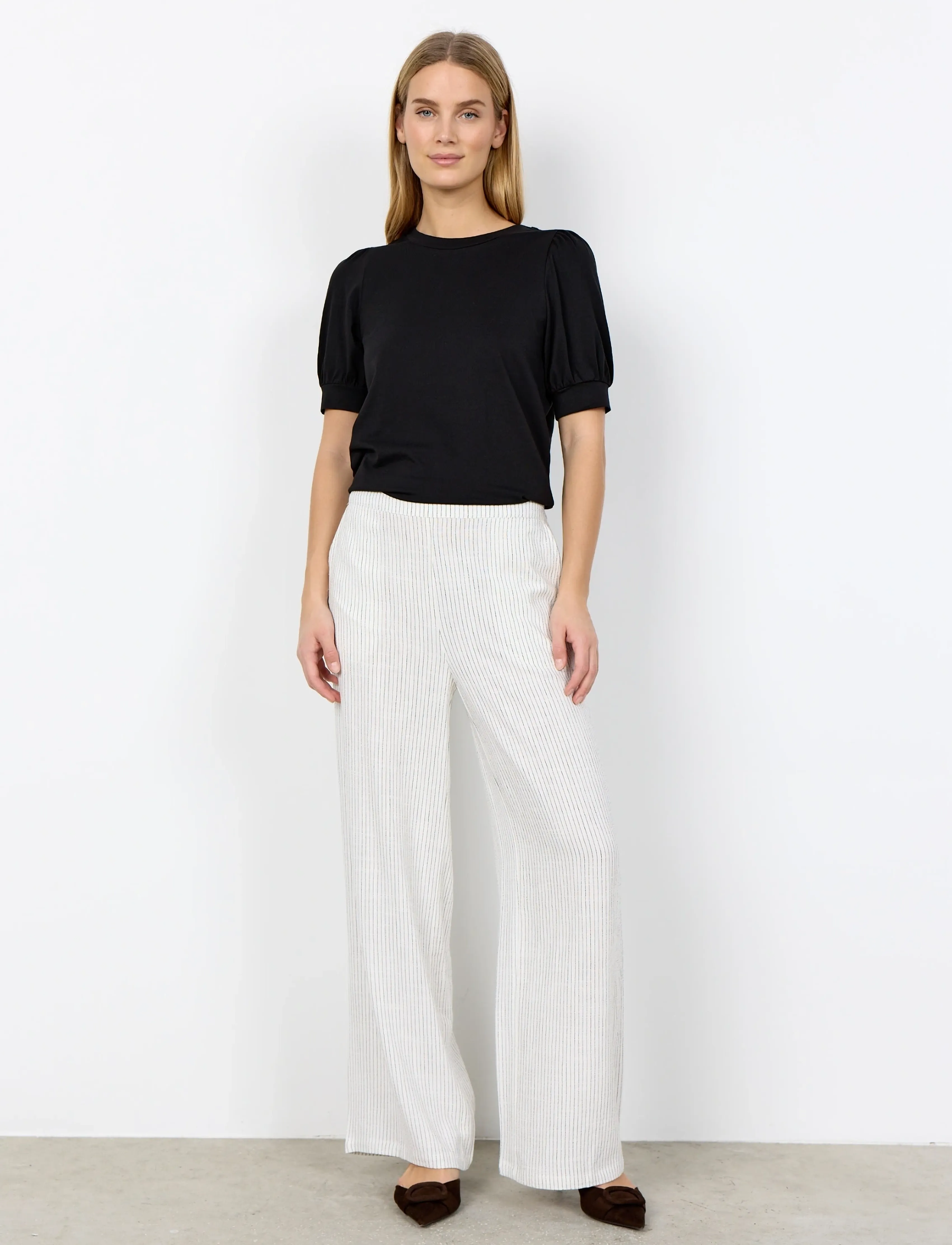 Soyaconcept SC-CANNIE - Hosen mit weitem Bein - 1100 OFFWHITE COMBI / cream