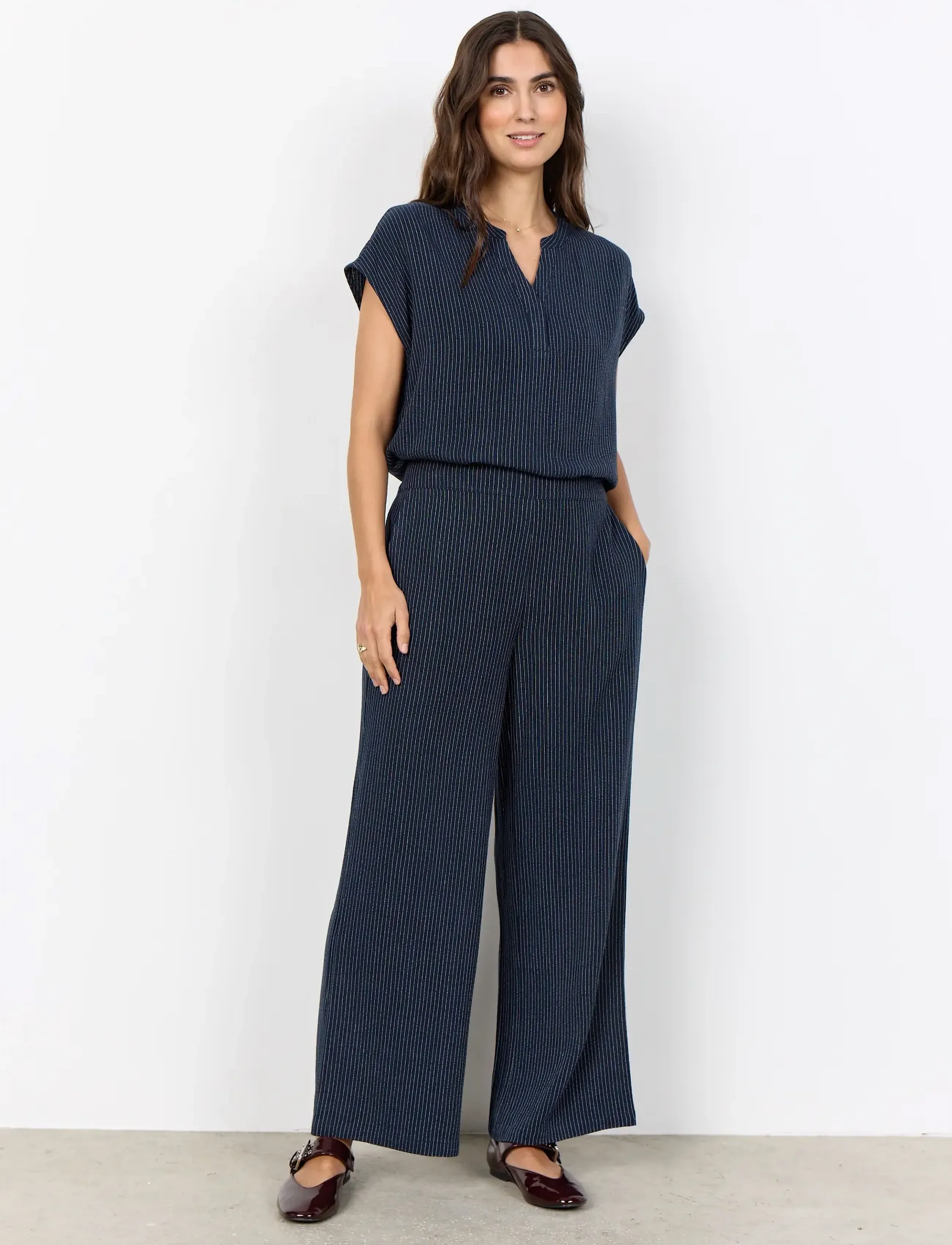 Soyaconcept Sc-Cannie, XXL, Trousers, Marineblau - Wide Leg, Frauen