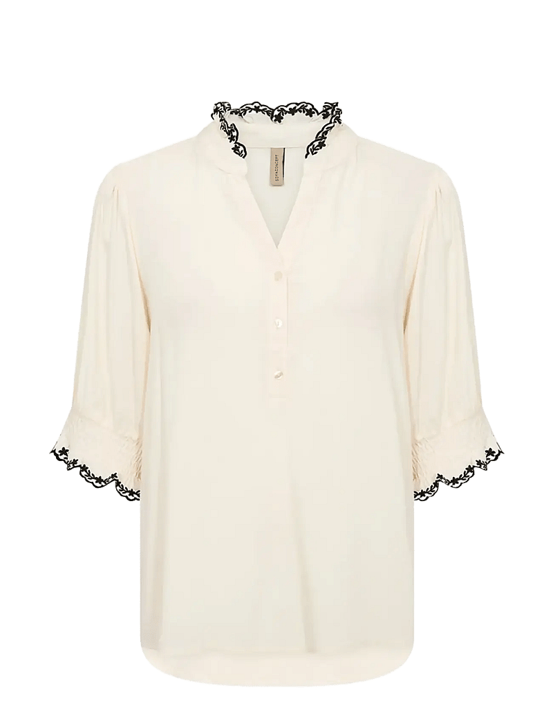 Soyaconcept - SC-RADIA - kortärmade blusar - 1620 cream - 1