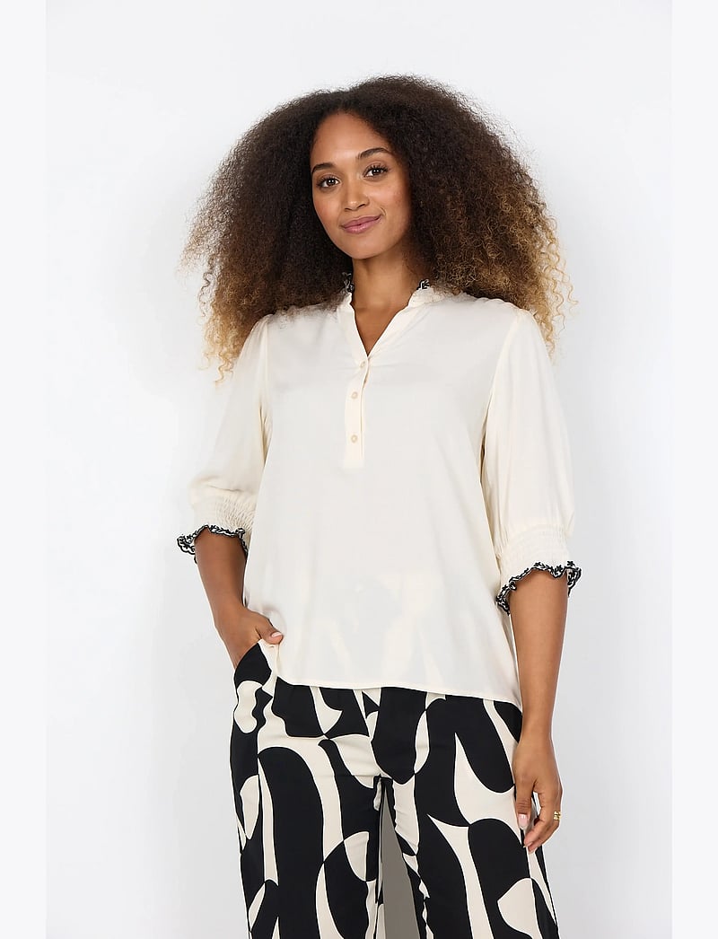 Soyaconcept - SC-RADIA - kortärmade blusar - 1620 cream - 0