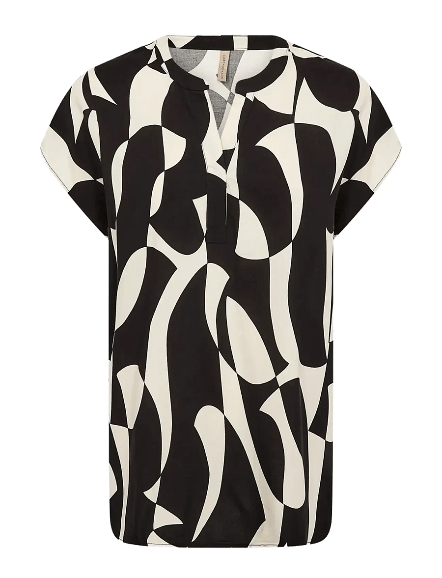 Soyaconcept - SC-CHANISE - kurzärmelige blusen - 9999 black combi - 1