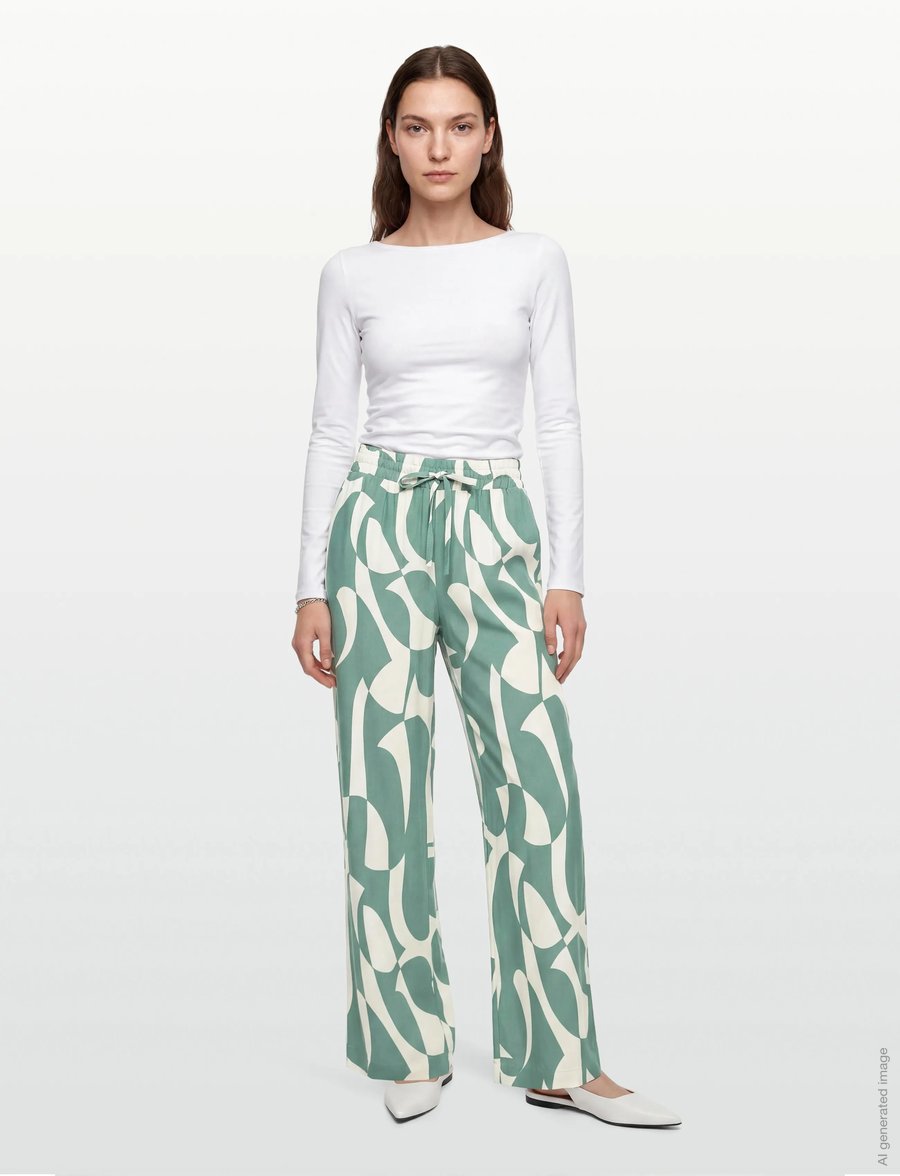 Soyaconcept - SC-CHANISE - laia säärega püksid - 7505c frosty spruce combi - 0