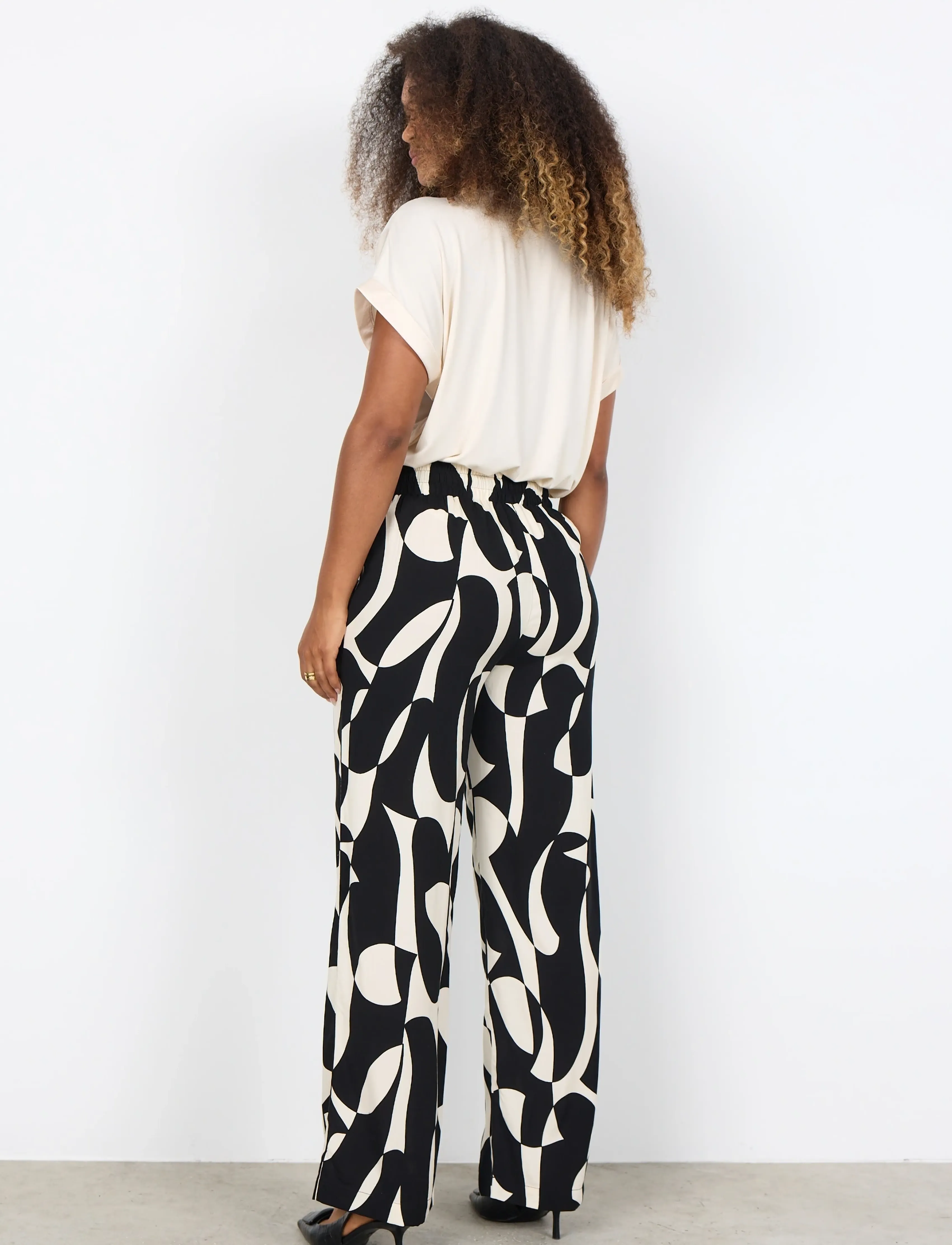 Soyaconcept - SC-CHANISE - plačios kelnės - 9999 black combi - 4