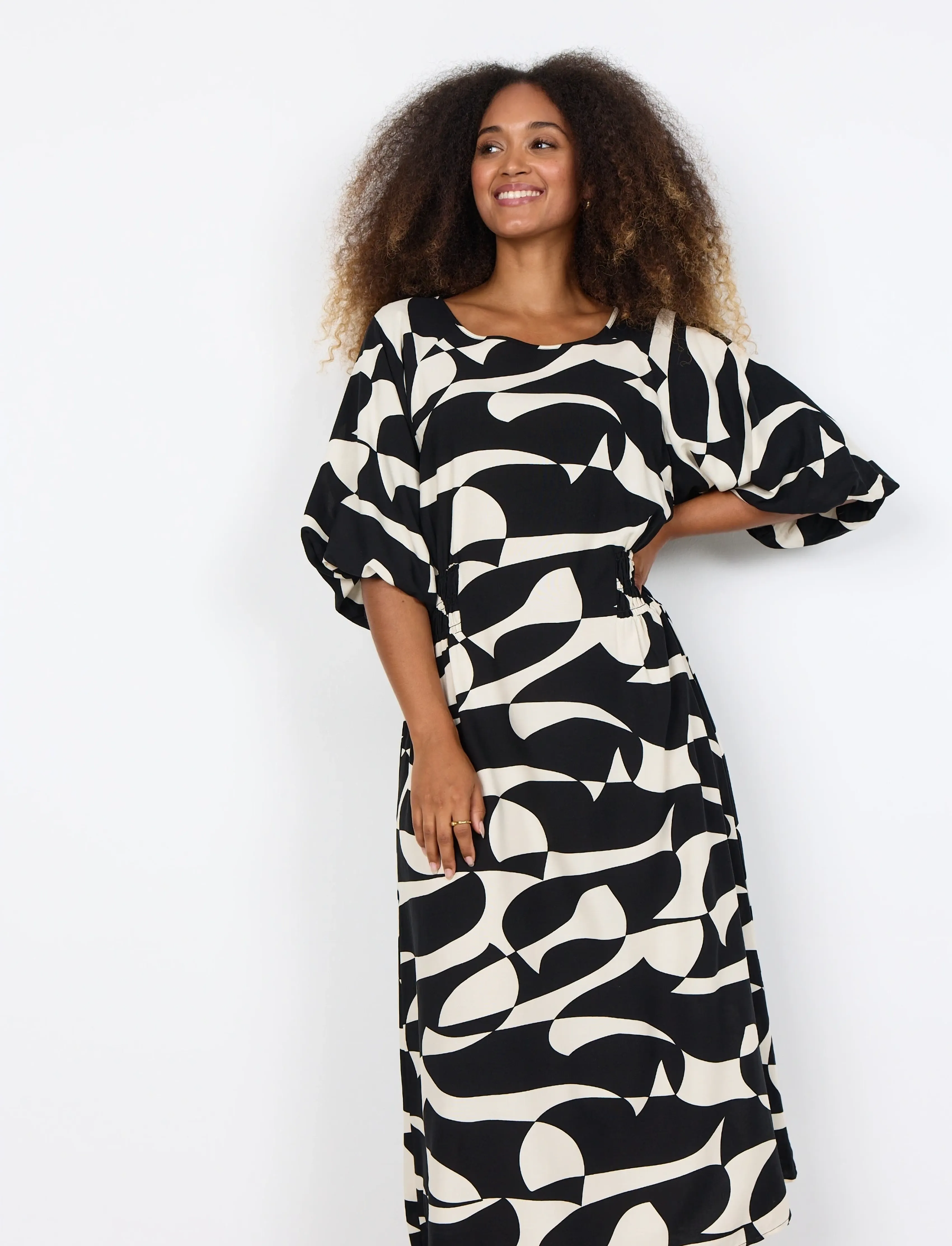 Soyaconcept SC-CHANISE - Midi-jurken - 9999 BLACK COMBI / black