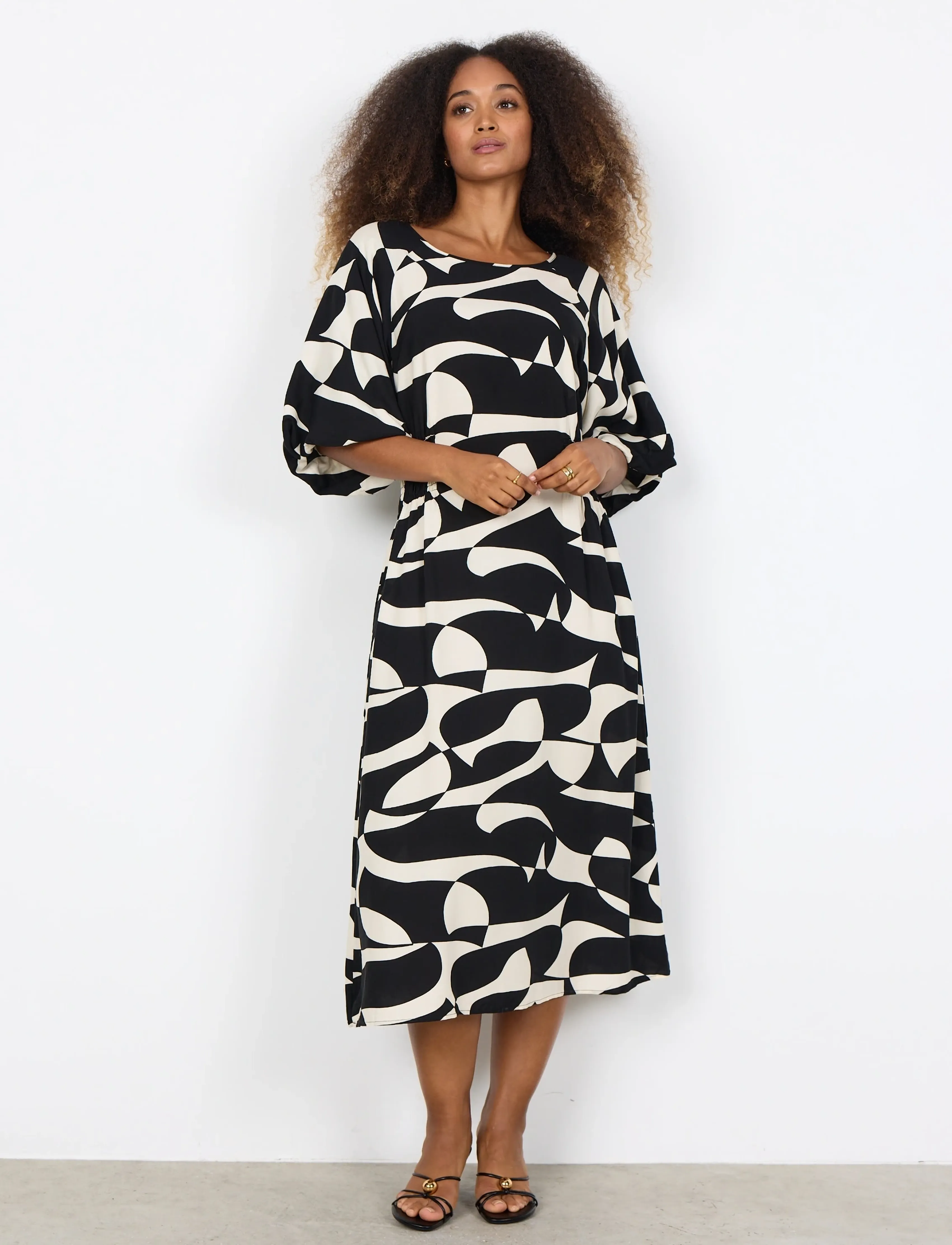 Soyaconcept - SC-CHANISE - midi kleitas - 9999 black combi - 3