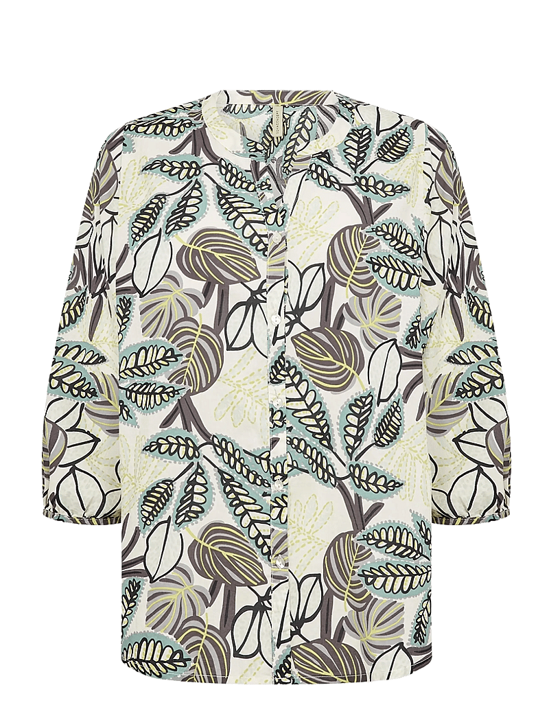 Soyaconcept - SC-CAM - langärmlige blusen - 7505c frosty spruce combi - 1