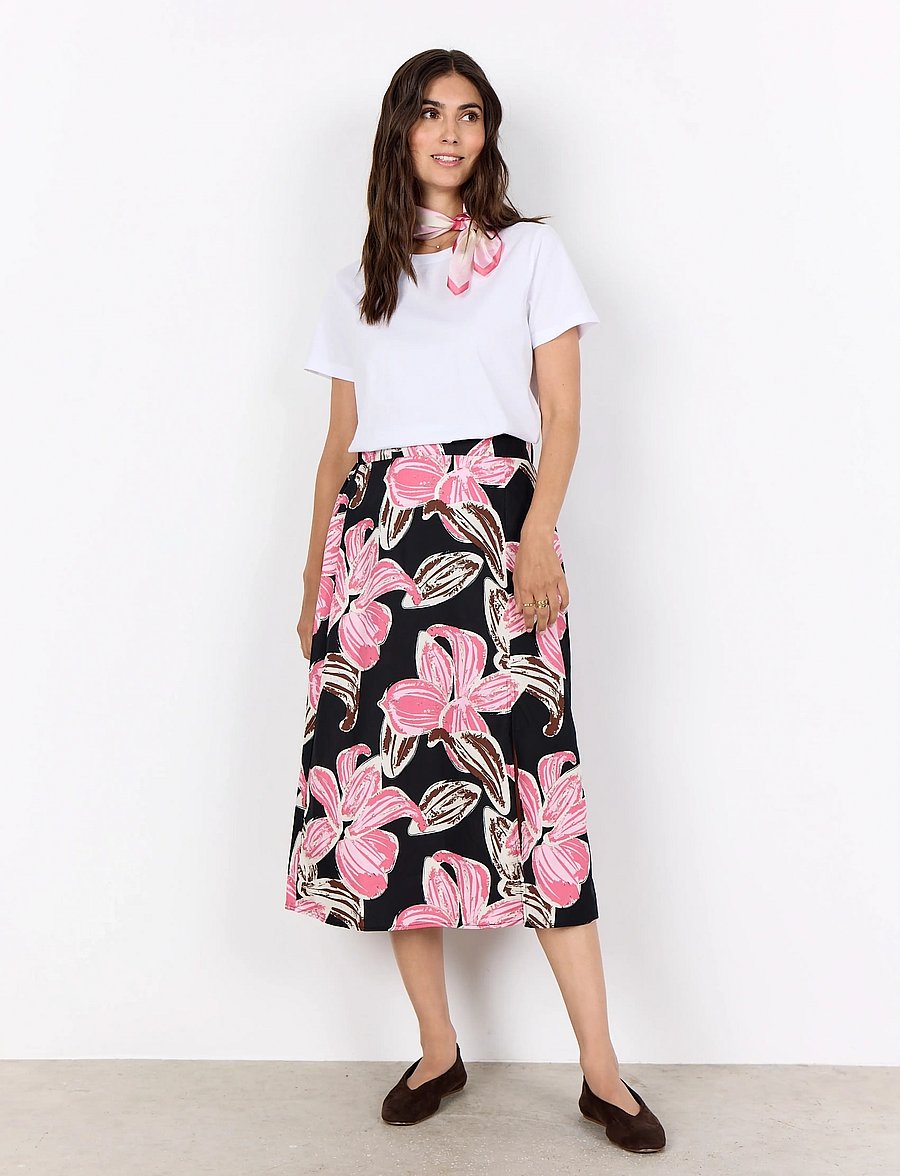 Soyaconcept - SC-CARALINA - midi rokken - 4390 rapture rose combi - 0