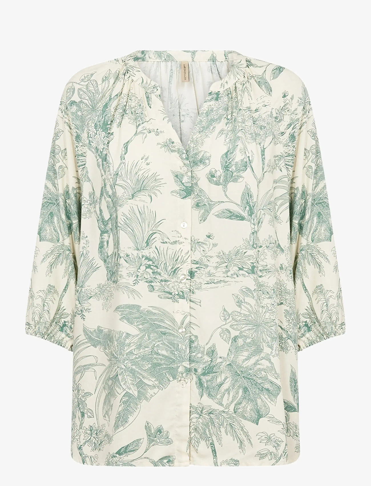 Soyaconcept - SC-CARLI - langærmede bluser - 7505c frosty spruce combi - 0