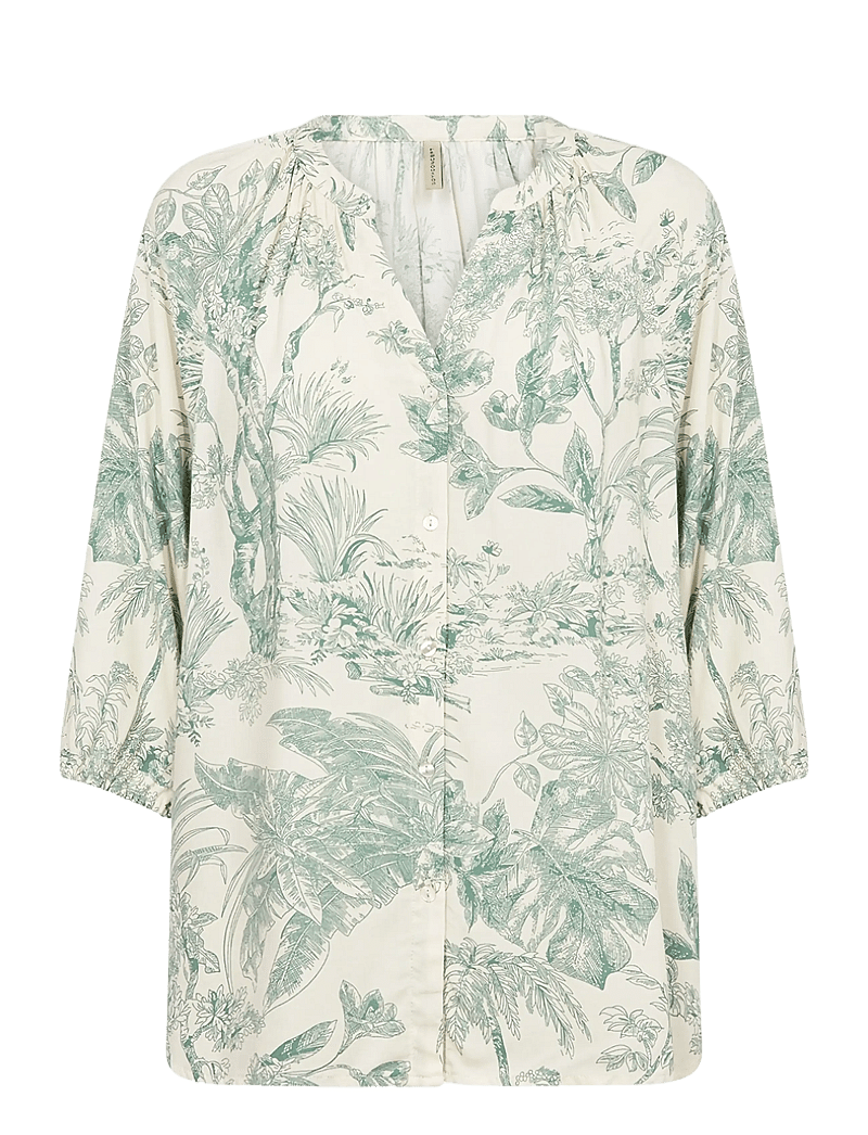 Soyaconcept - SC-CARLI - langærmede bluser - 7505c frosty spruce combi - 0