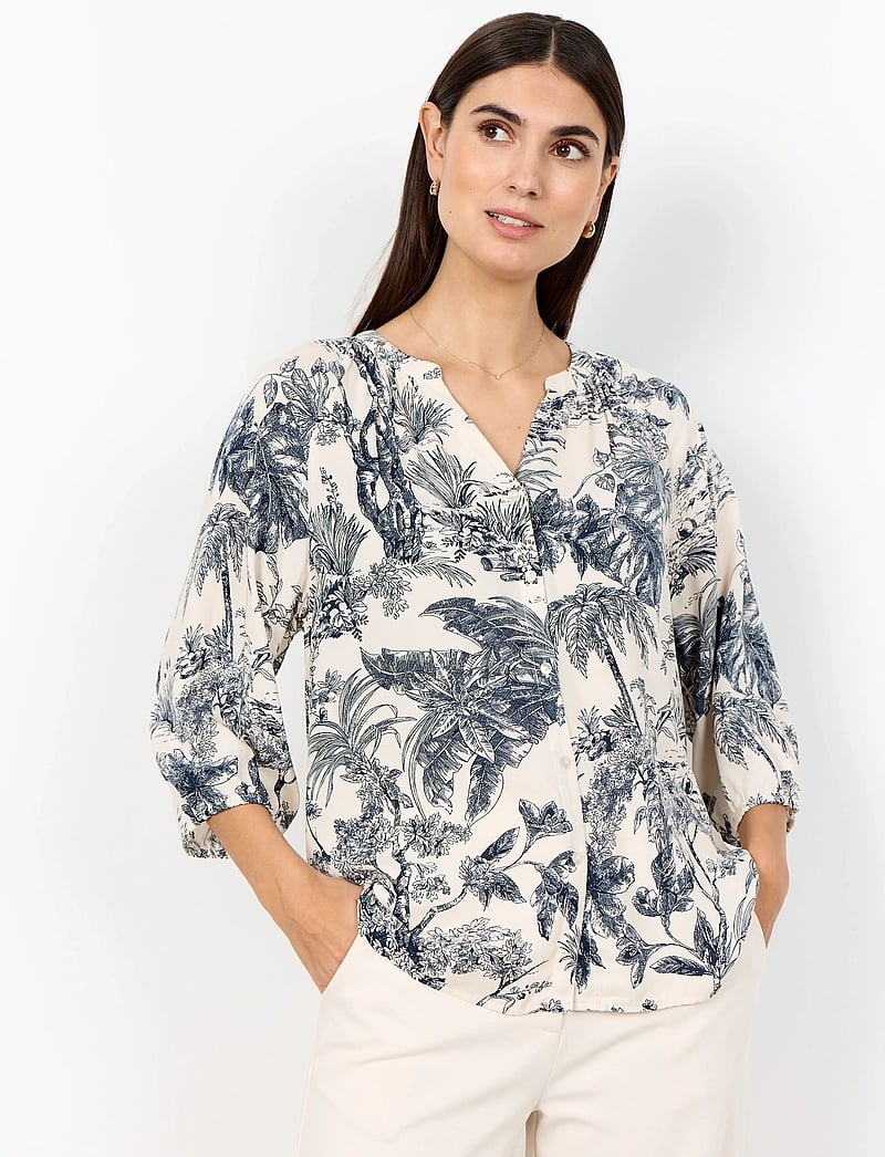 Soyaconcept - SC-CARLI - långärmade blusar - 6910 navy combi - 0