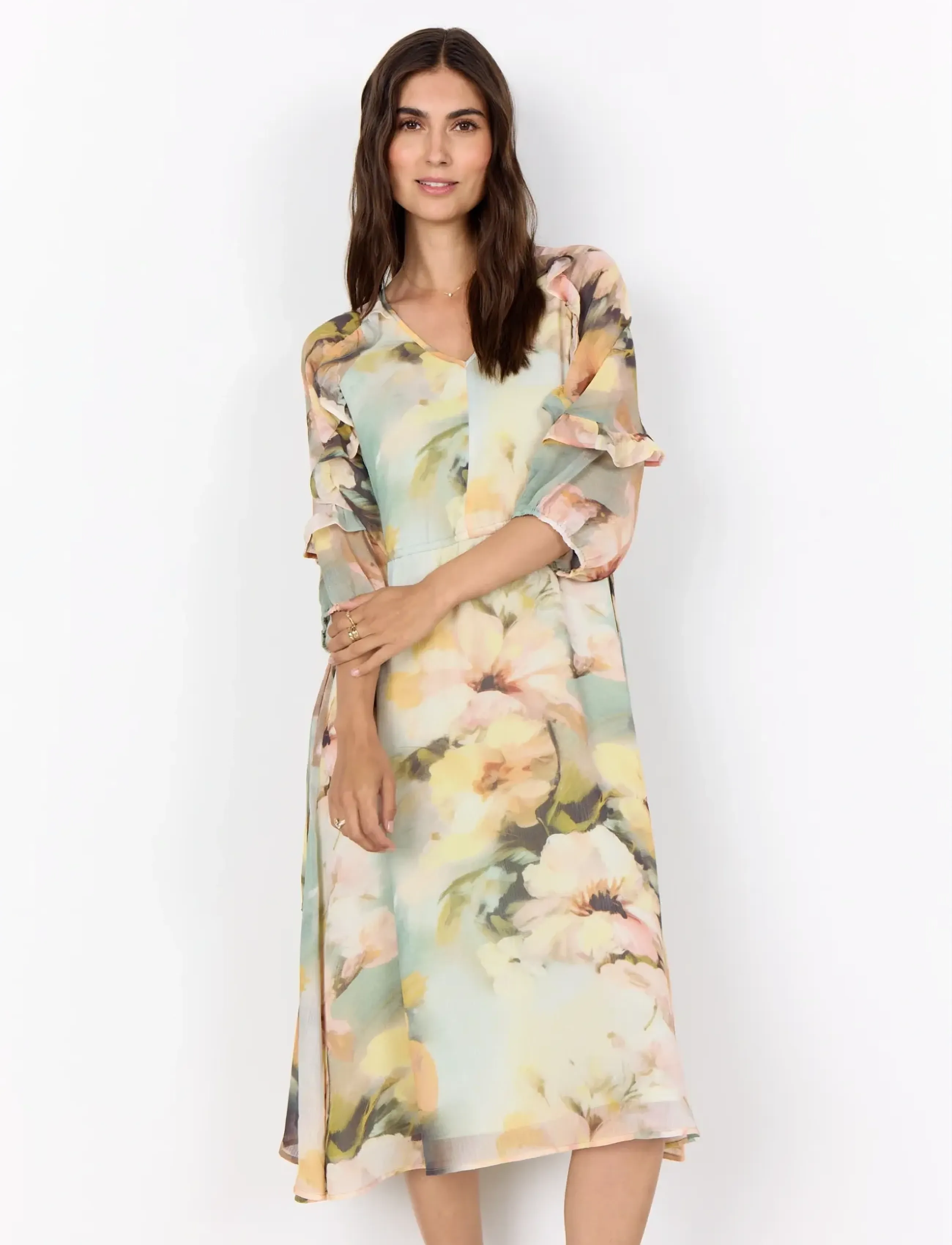 Soyaconcept Sc-Carmen, XL, Multi/patterned, Kjoler > Knælange Og Midi, Dame