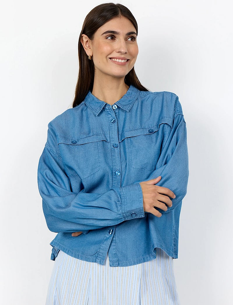 Soyaconcept - SC-LIV - långärmade skjortor - 2250 medium blue - 0