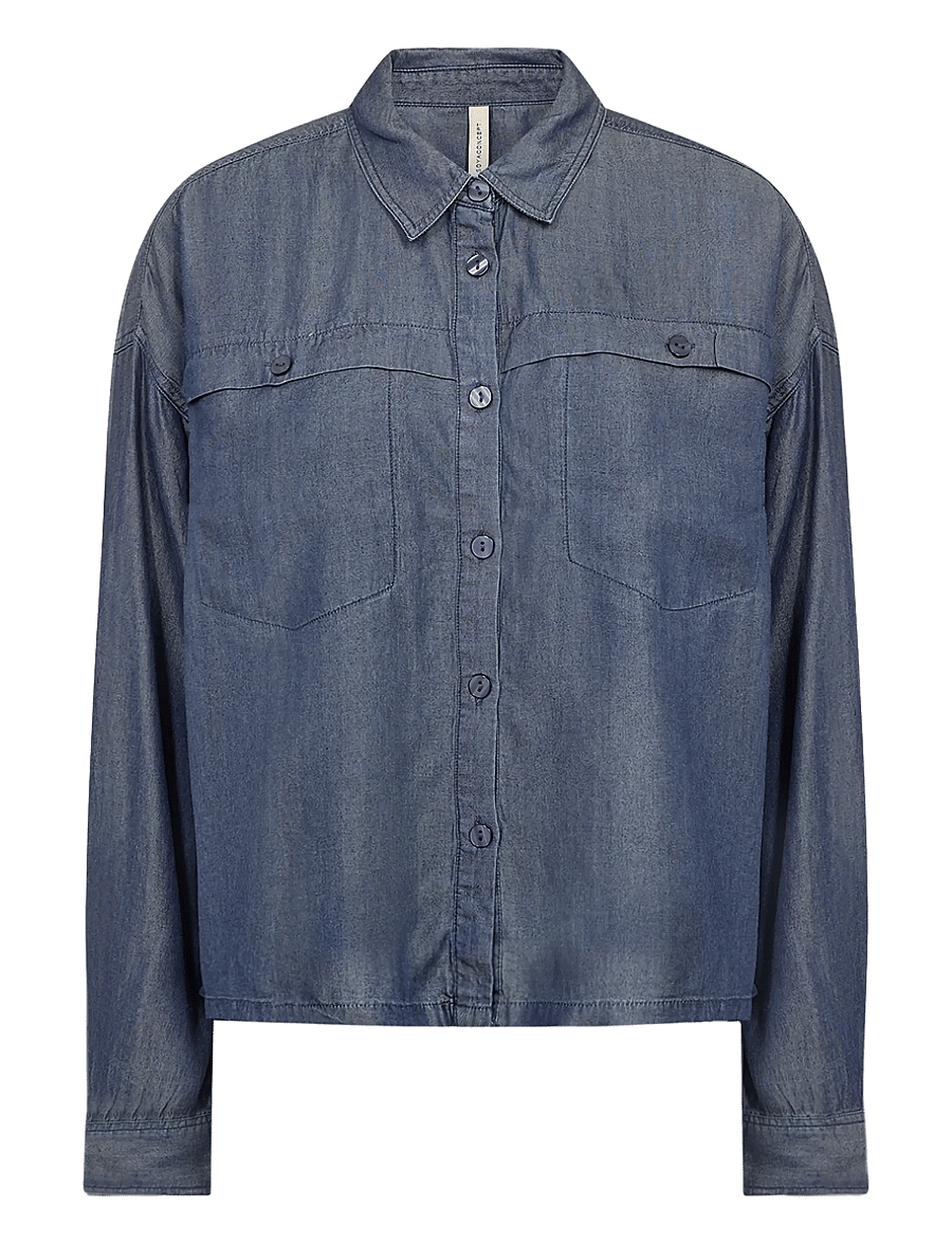 Soyaconcept - SC-LIV - langärmlige hemden - 2440 raw blue denim - 1