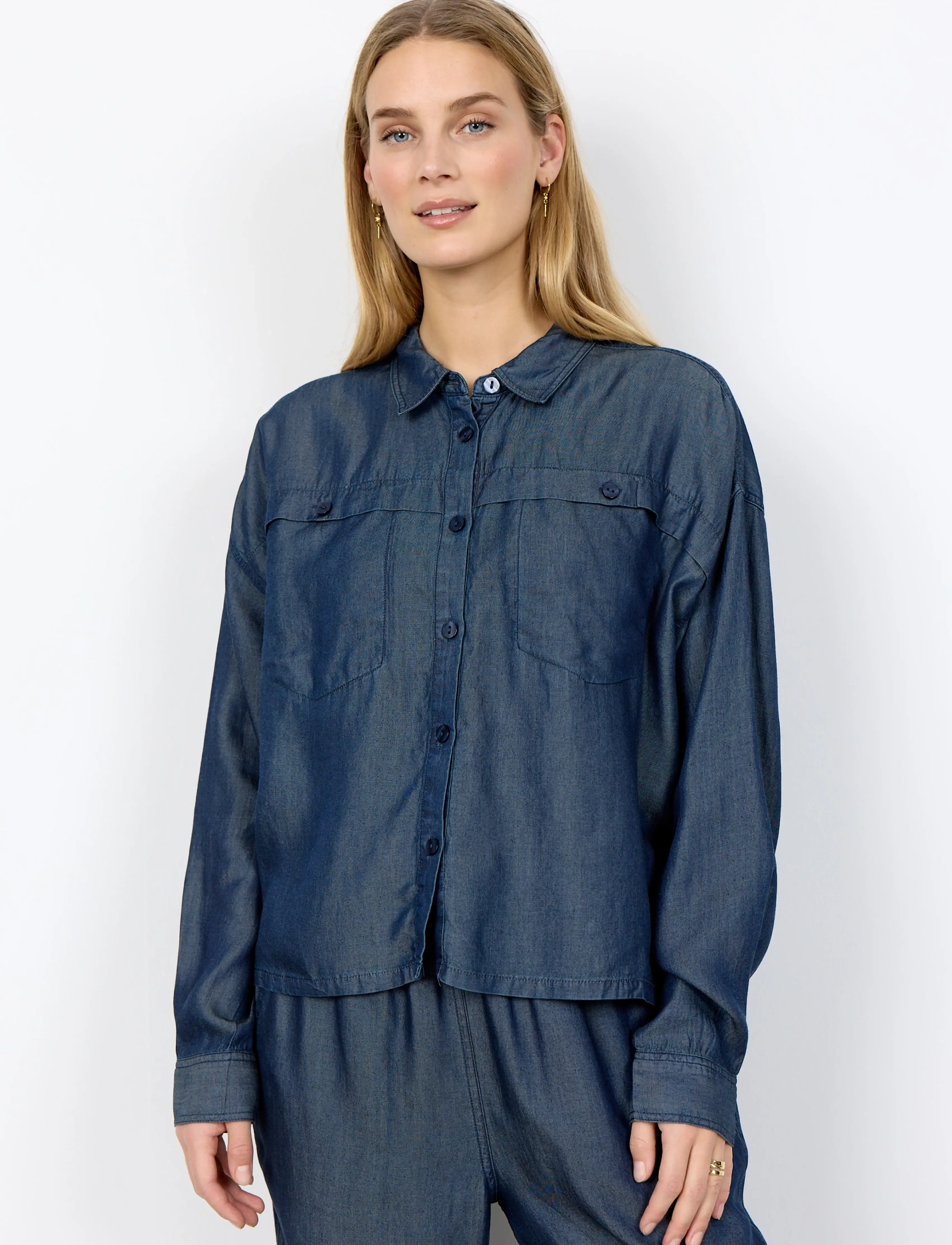 Soyaconcept - SC-LIV - langärmlige hemden - 2440 raw blue denim - 3
