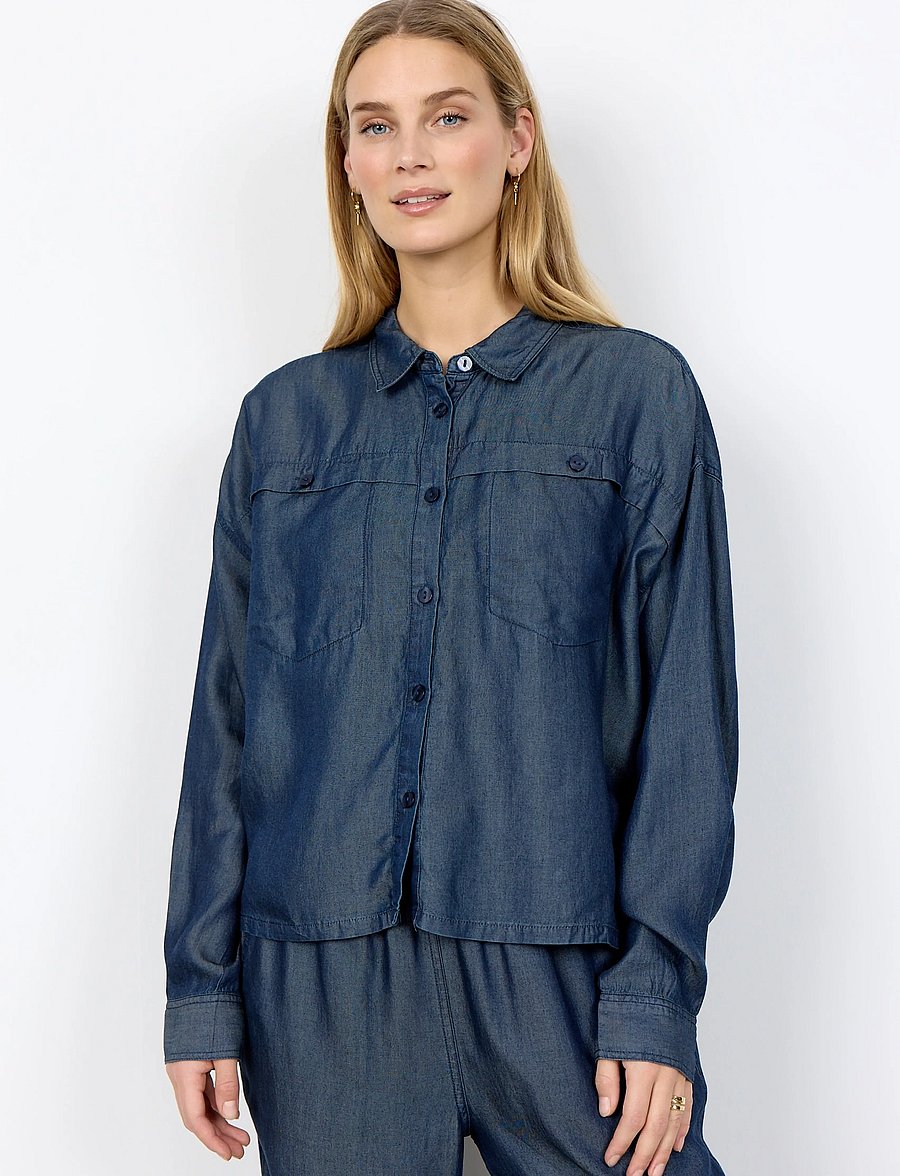 Soyaconcept - SC-LIV - langärmlige hemden - 2440 raw blue denim - 3