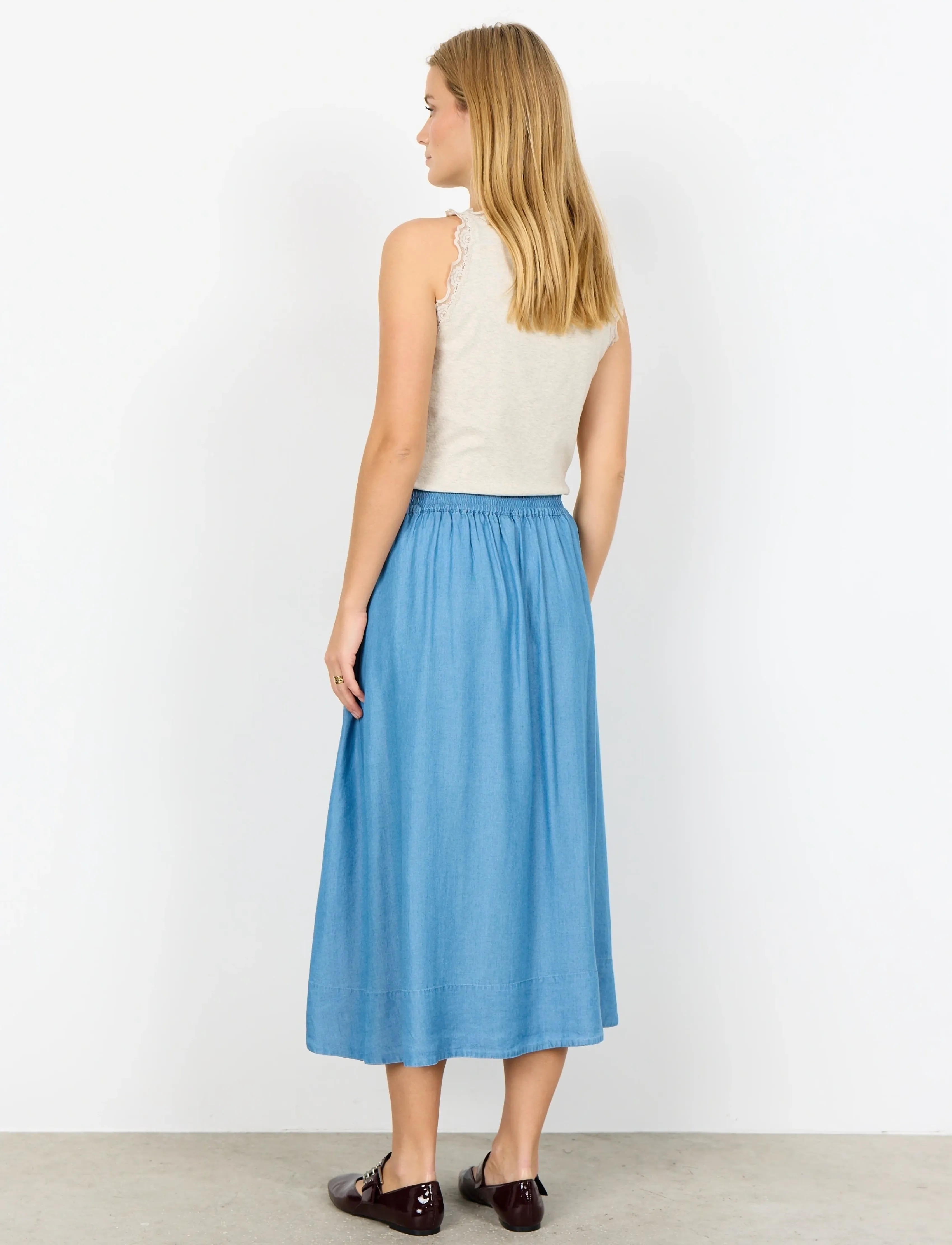 Soyaconcept - SC-LIV - midi skjørt - 2250 medium blue - 4