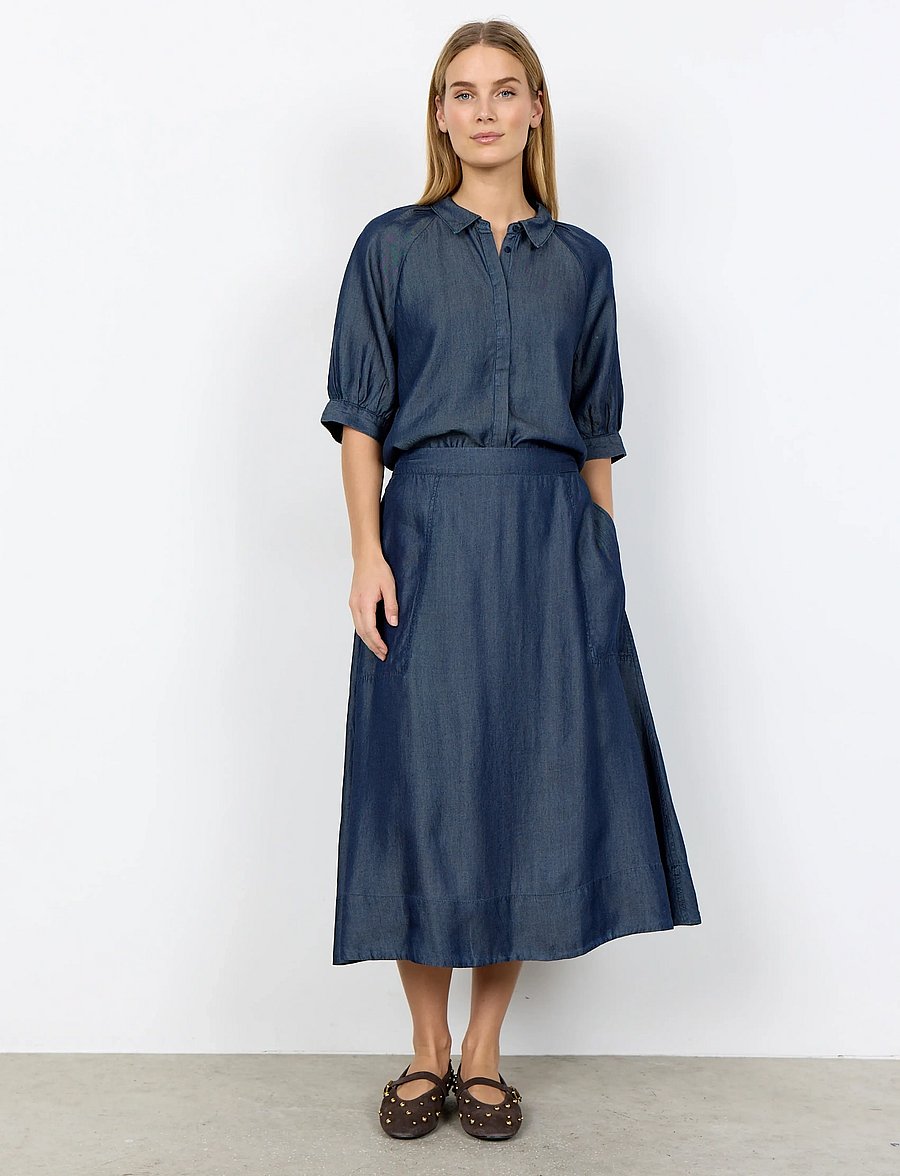 Soyaconcept - SC-LIV - midi nederdele - 2440 raw blue denim - 0