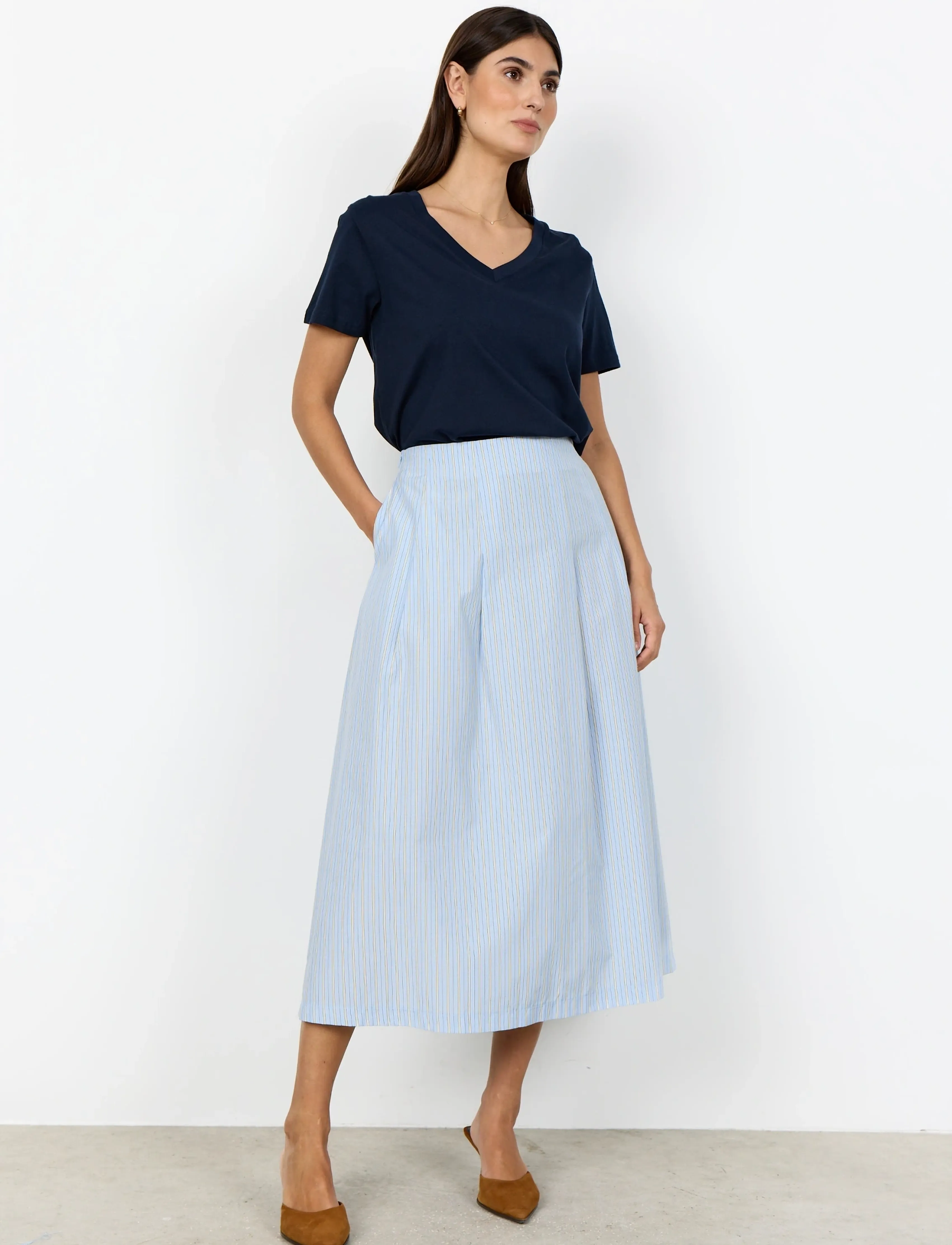 Soyaconcept SC-CASSY - Midi skirts - 6250 WINDSURFER COMBI / blue