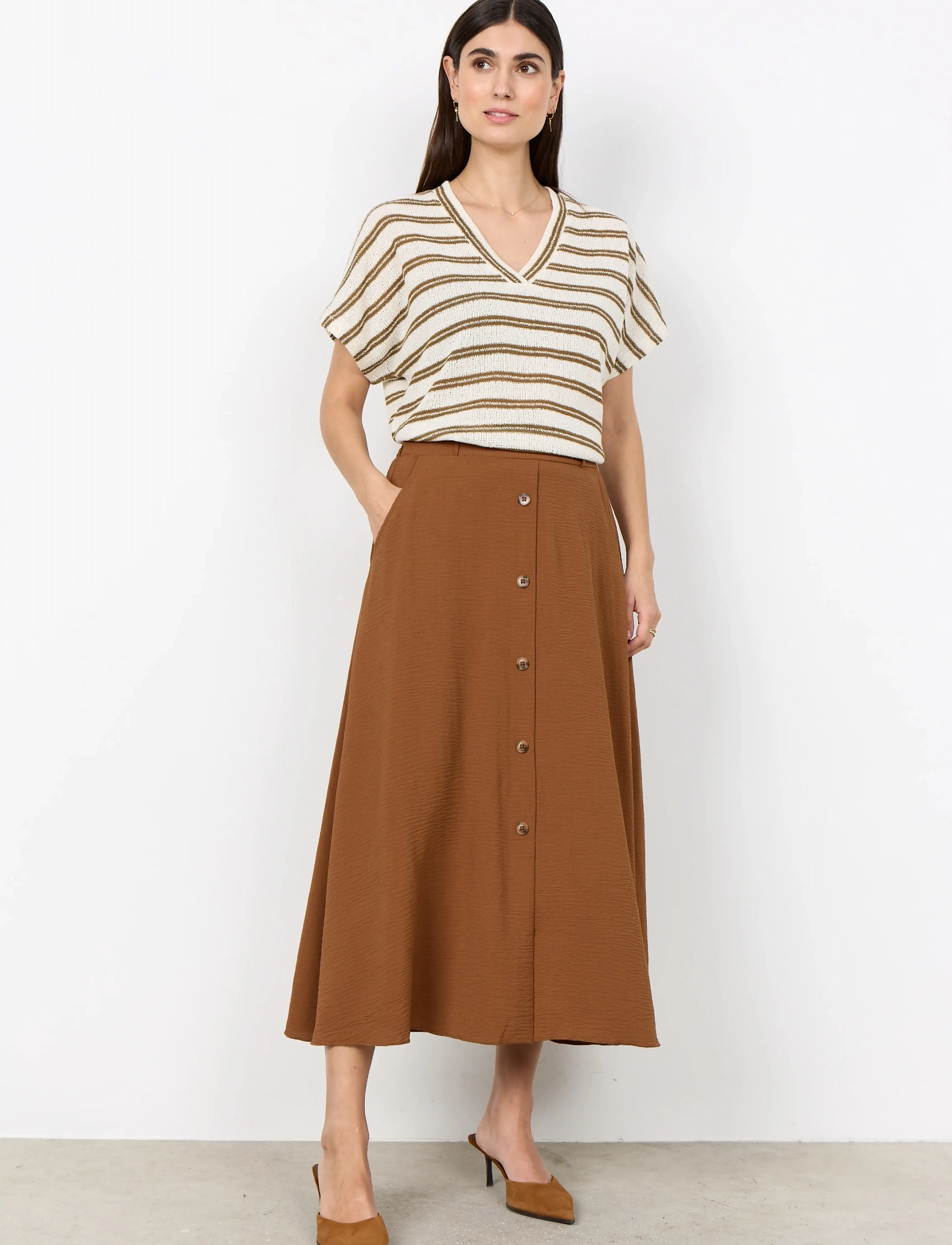Soyaconcept SC-CATH - Midi rokken - 8710 TOFFEE / brown
