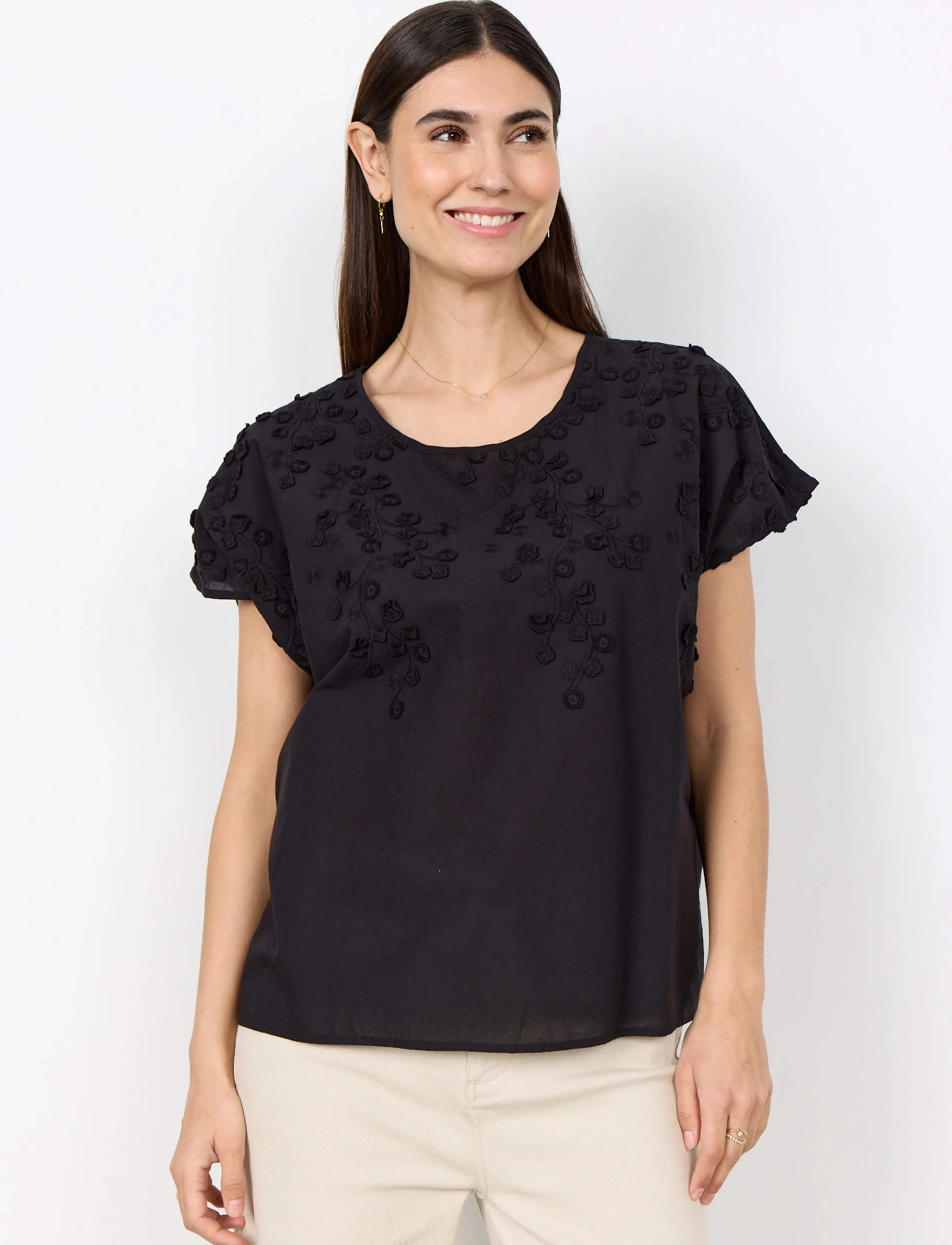 Soyaconcept SC-FAHIMA - Short-sleeved blouses - 9999 BLACK / black
