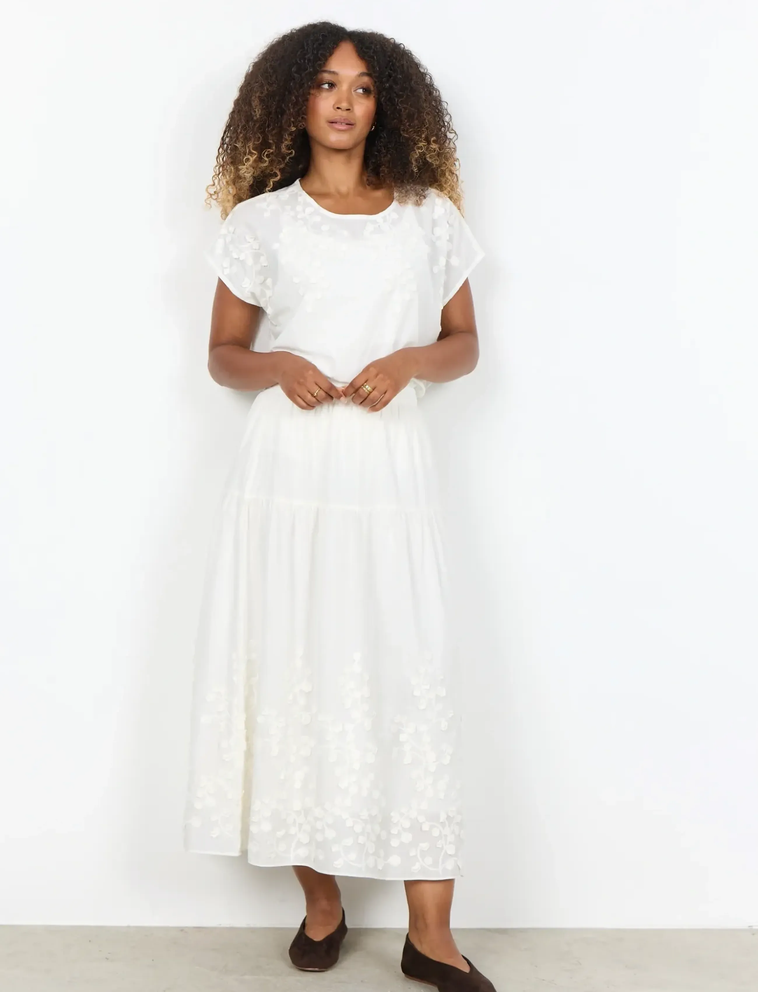 Soyaconcept SC-FAHIMA - Midi skirts - 1100 OFFWHITE / white