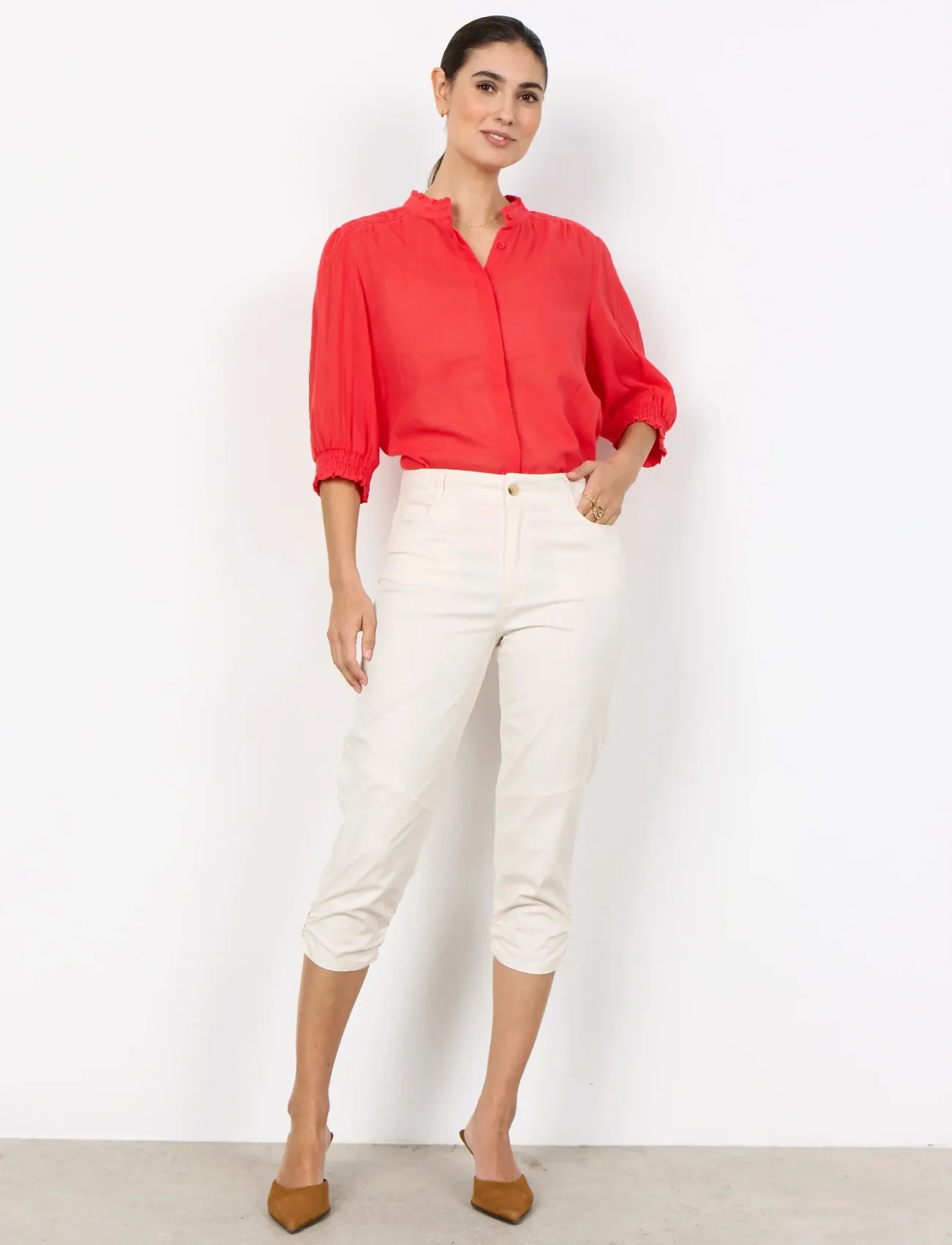 Soyaconcept Sc-Rovena, 38, Trousers, Creme - Capri Frauen
