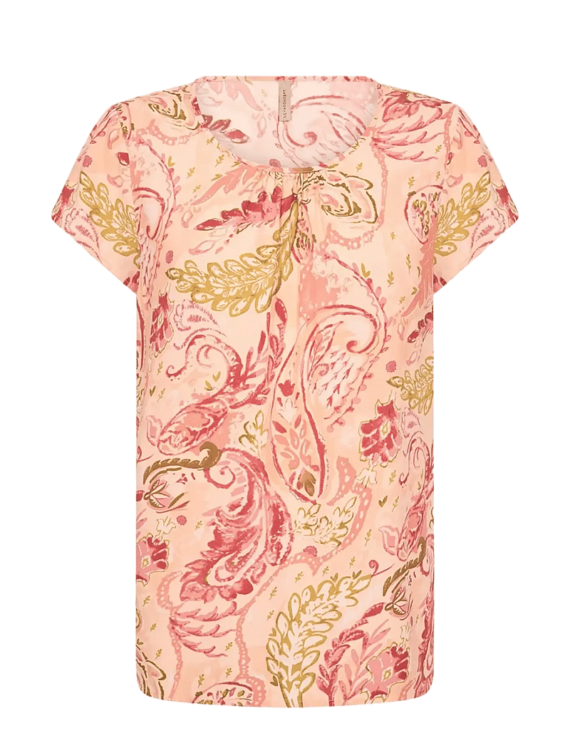 Soyaconcept - SC-FANETH - kortærmede bluser - 3212 salmon combi - 1