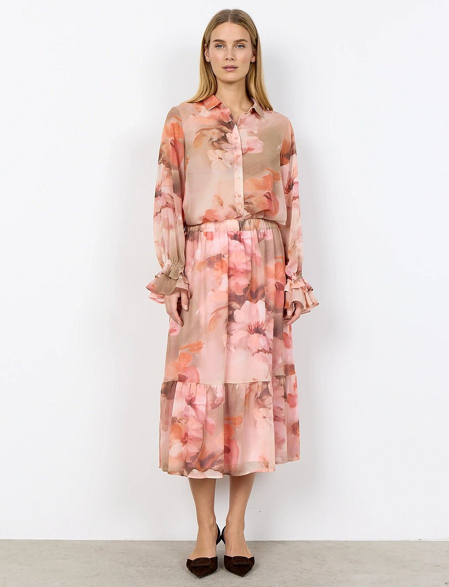 Soyaconcept - SC-CARMEN - midi kjolar - 4120c rose combi - 0