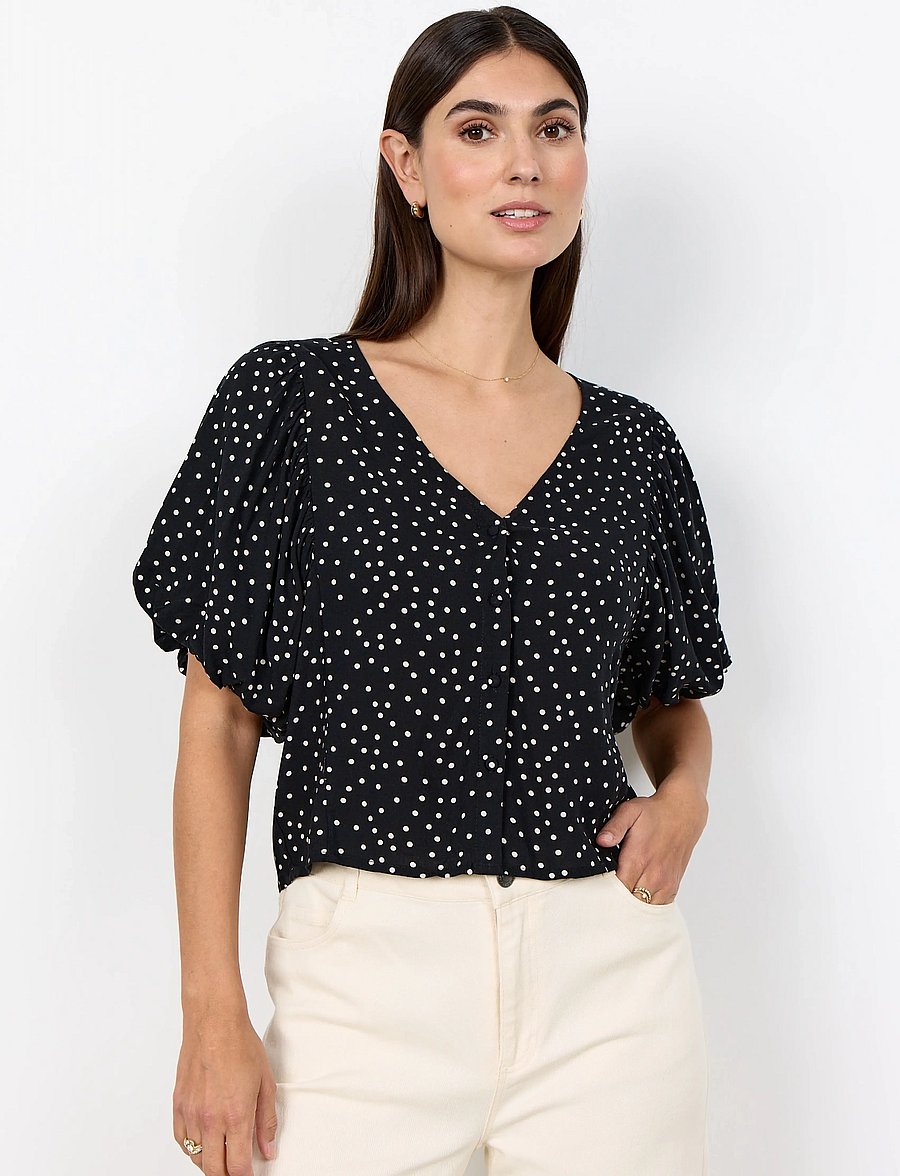 Soyaconcept - SC-GILDA - kurzärmelige blusen - 9999 black combi - 0