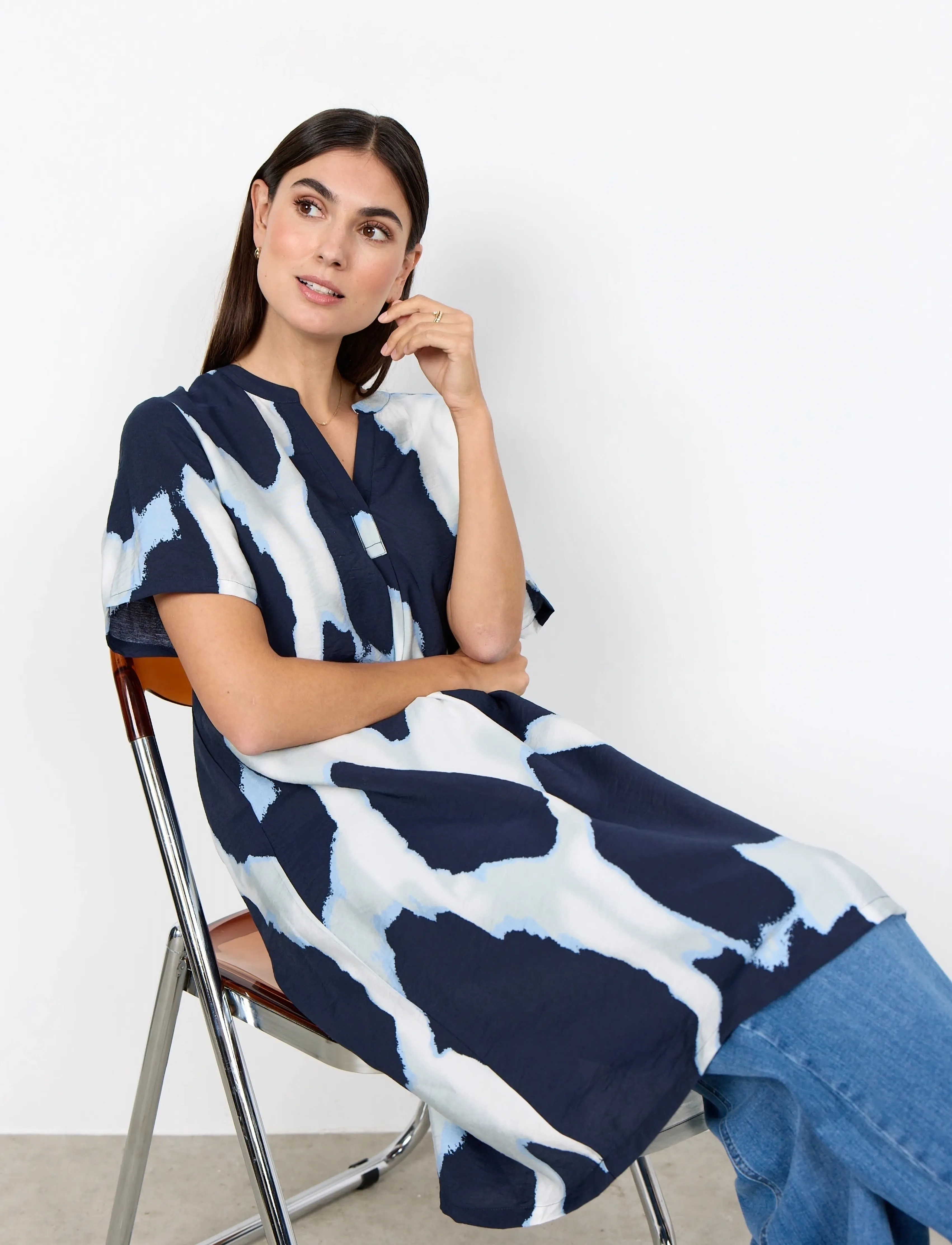 Soyaconcept Sc-Gladis, XXL, Dresses, Marineblau - Knee-length & Midi, Frauen