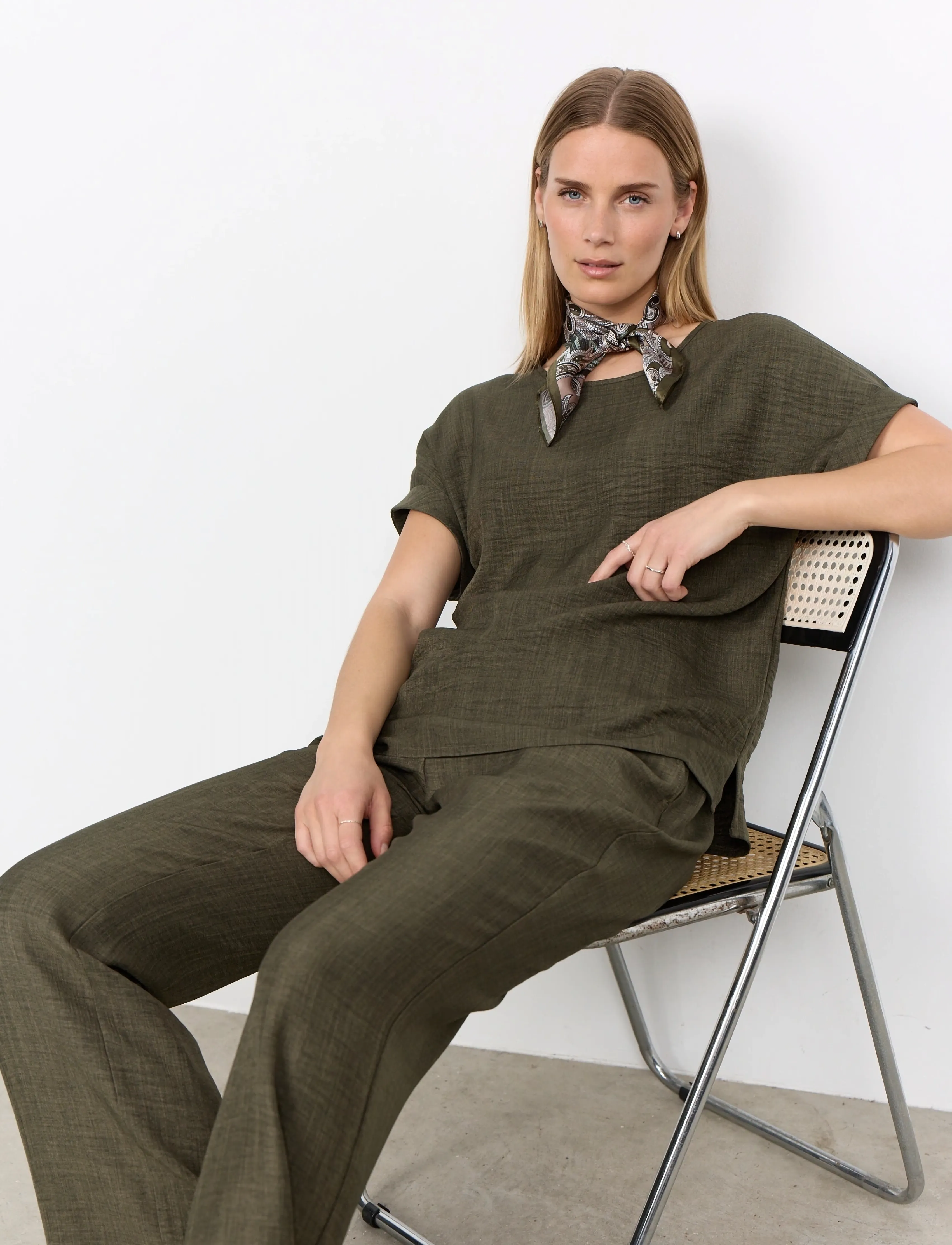Soyaconcept SC-CHARISSA - Lühikeste varrukatega pluusid - 7920 DARK ARMY / khaki/green